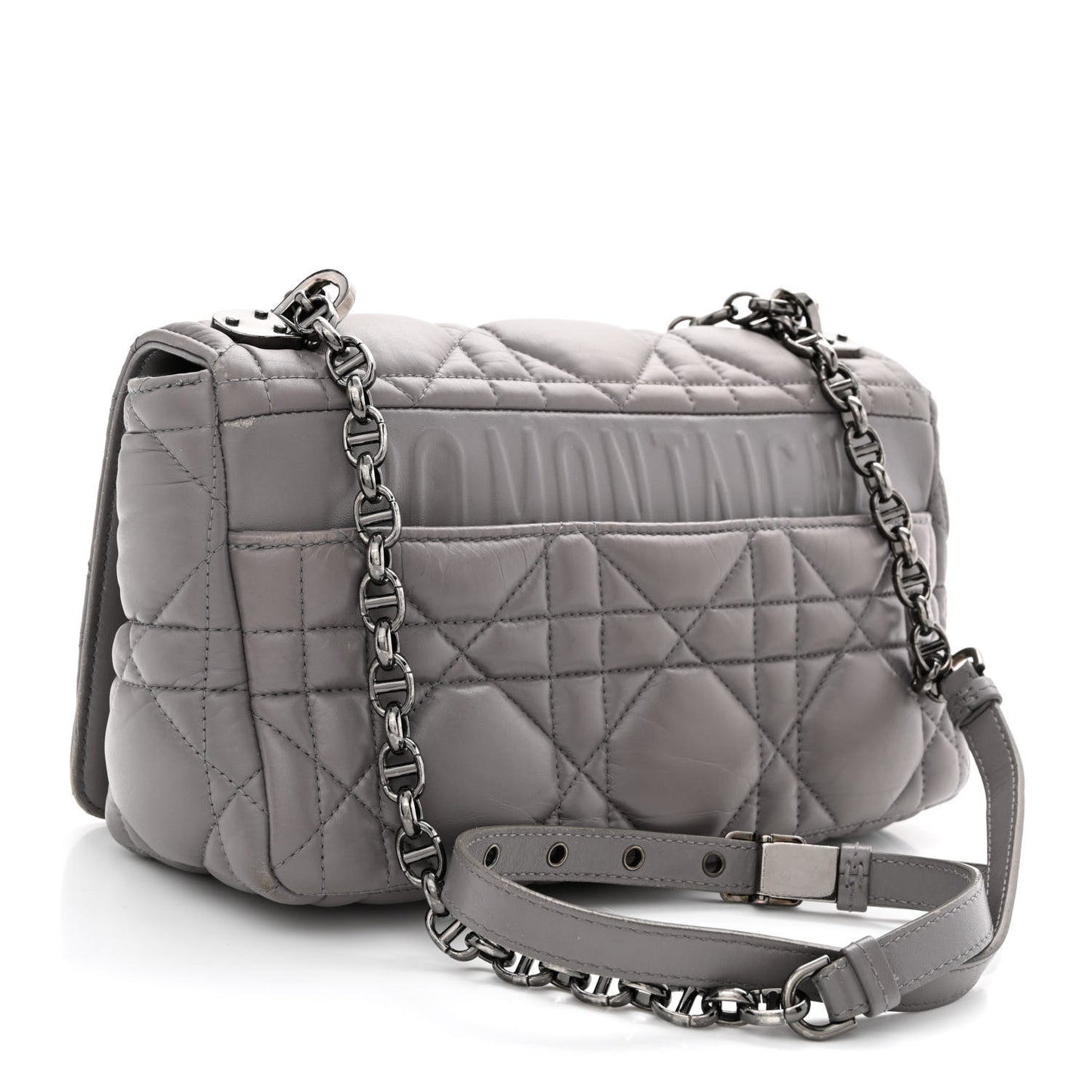 Calfskin Macrocannage Medium Caro Bag Iron Grey