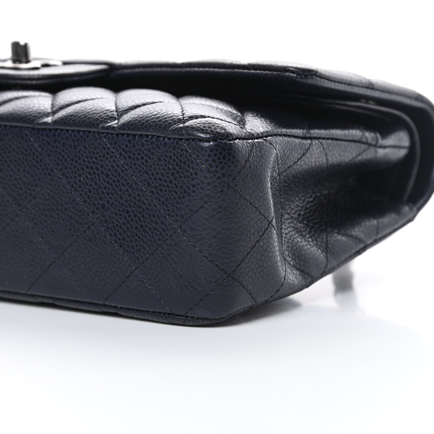 Chanel Caviar Quilted Medium Double Flap Navy 10 of 12