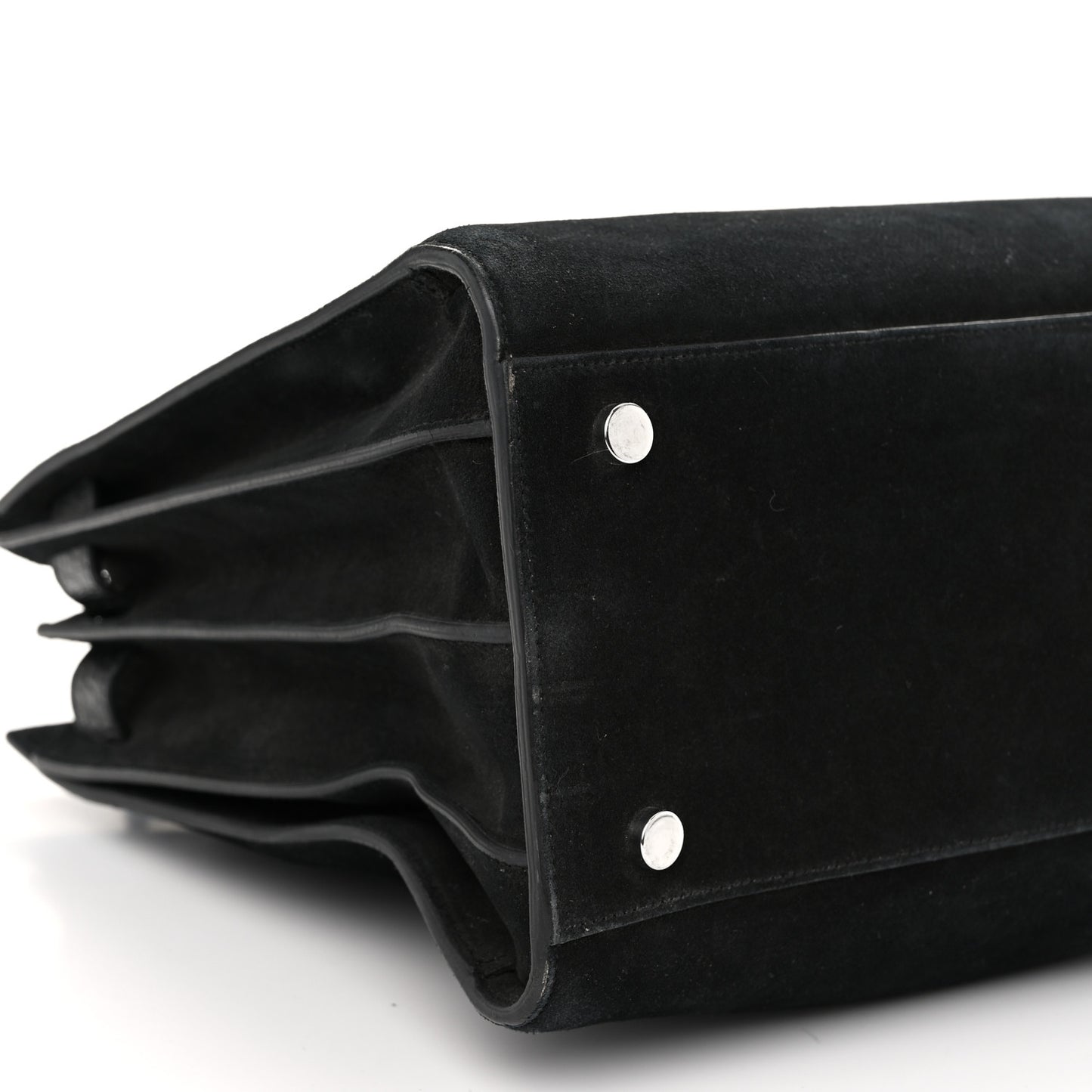 Suede Crocodile Embossed Small Sac De Jour Black