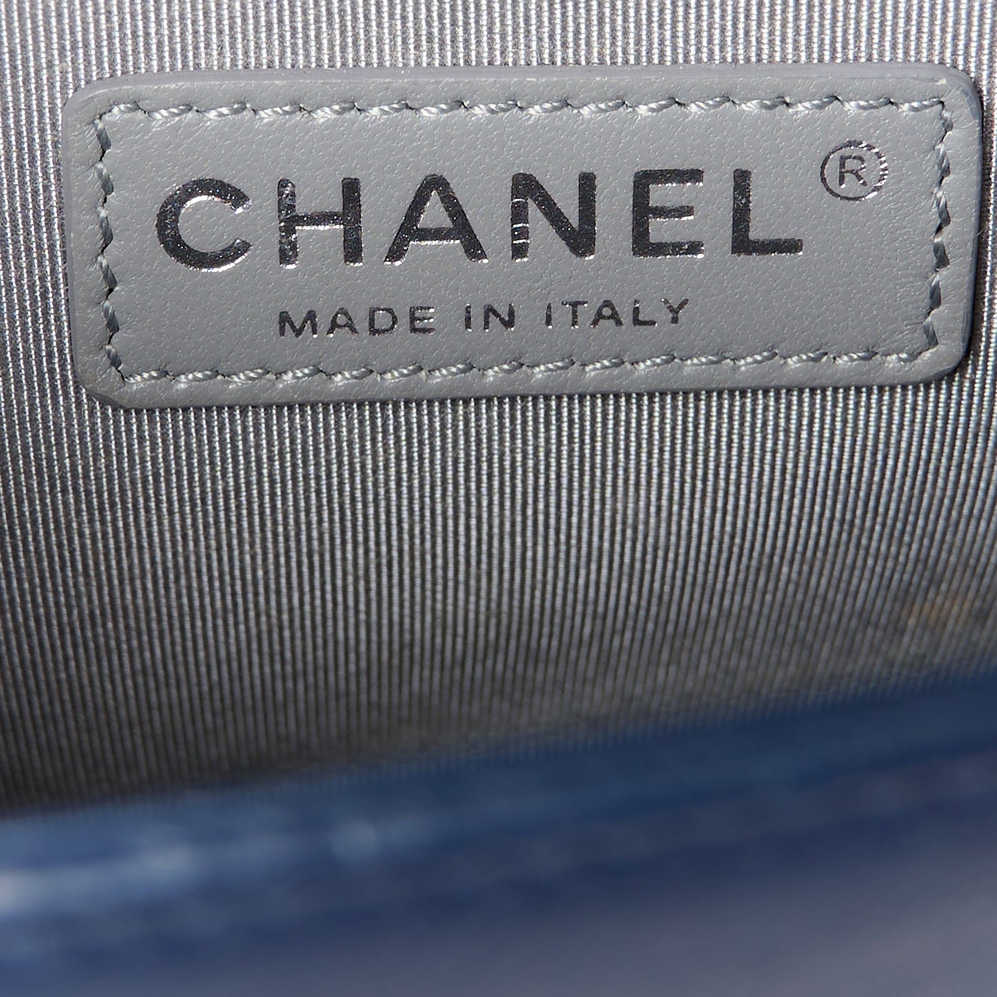 Calfskin Double Stitch New Medium Boy Flap Navy Blue