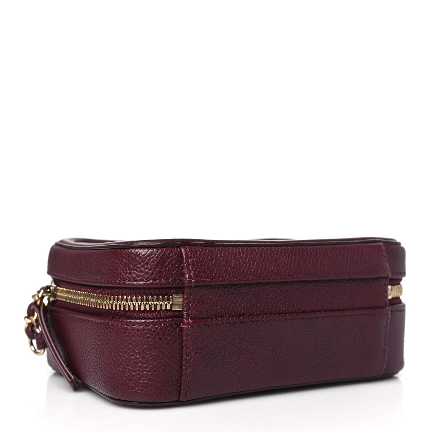 Chanel Caviar Quilted Small CC Filigree Vanity Case Burgundy 4 of 12