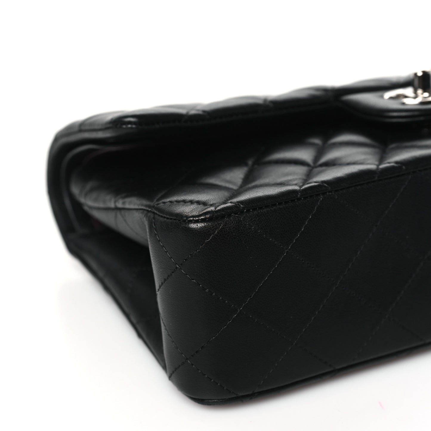 Lambskin Quilted Medium Double Flap Black