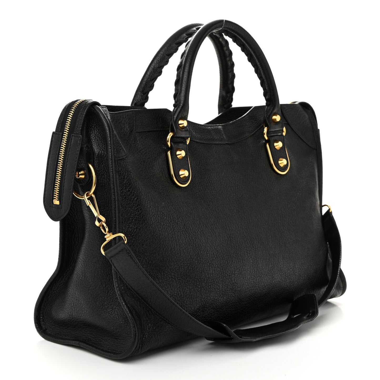 Chevre Gold Metallic Edge Hardware City Black