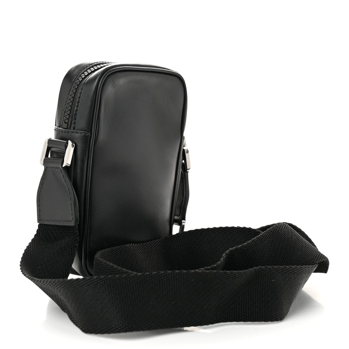 Calfskin Logo Crossbody Bag Black
