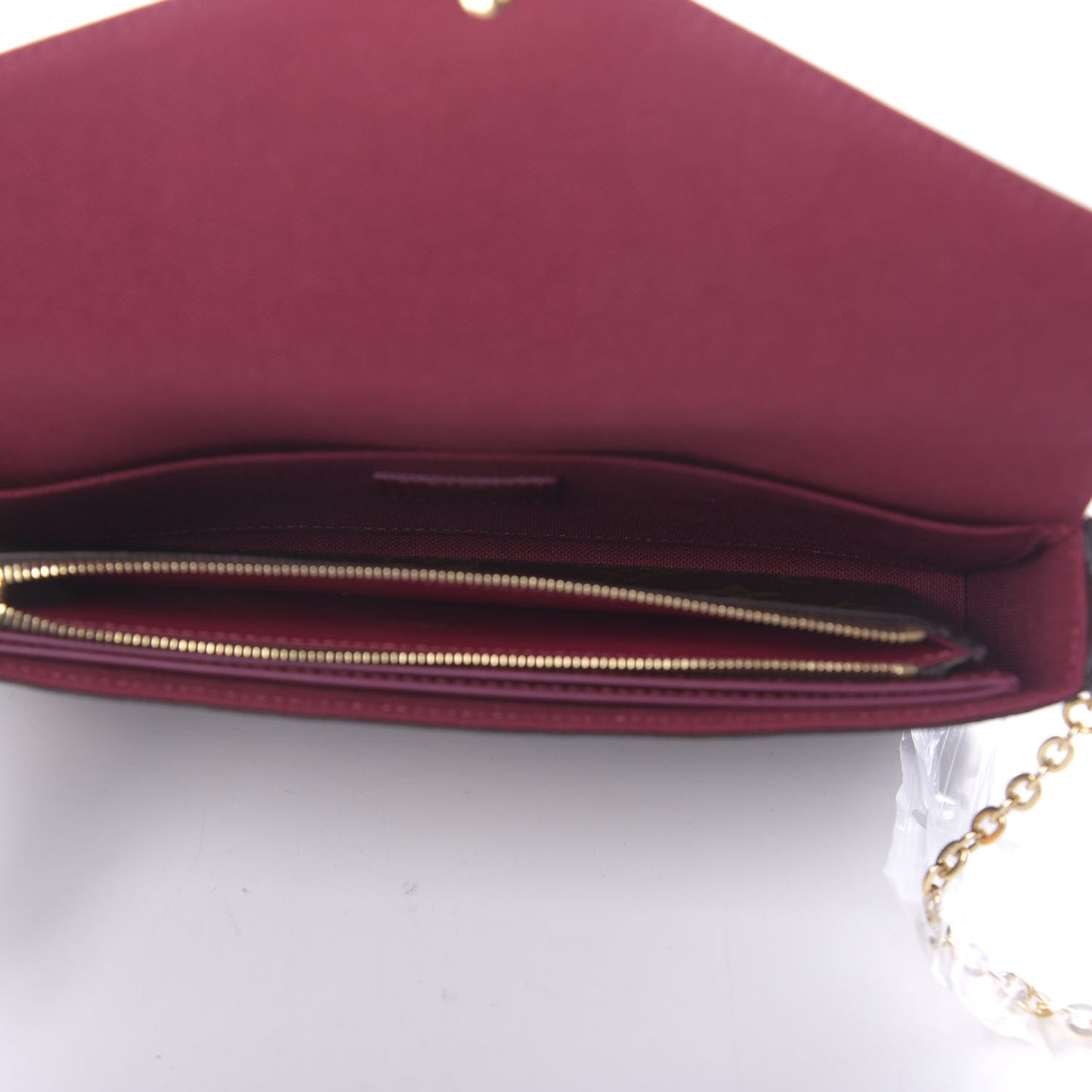 Monogram Pochette Felicie Chain Wallet Fuchsia