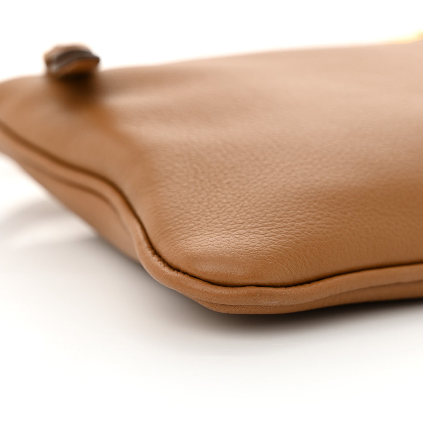 Soft Calfskin Zippered Shoulder Bag Caramel