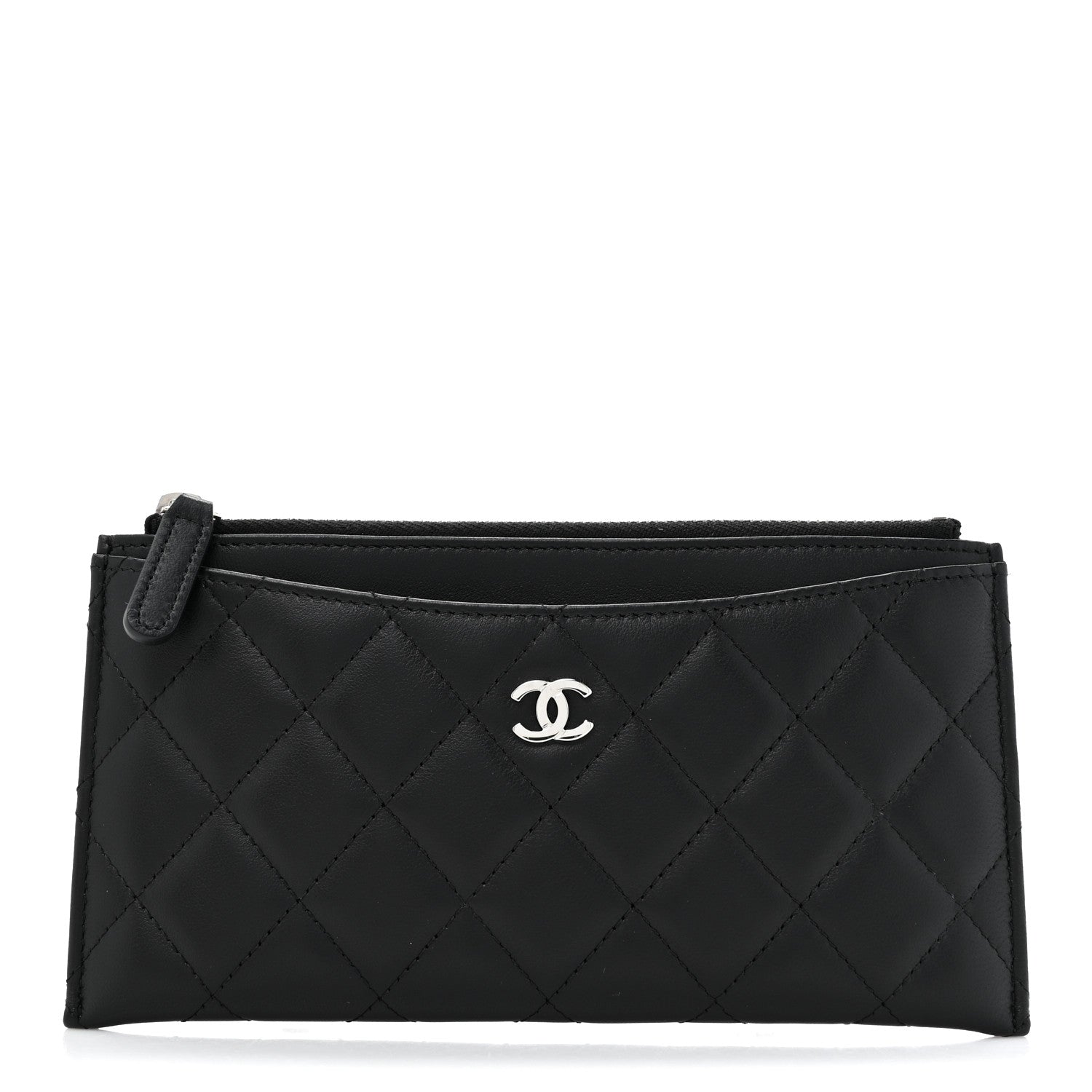 CHANEL シャネル Chanel Lambskin Quilted Classic Zip Pouch Black 1704534 – FASHIONPHILE