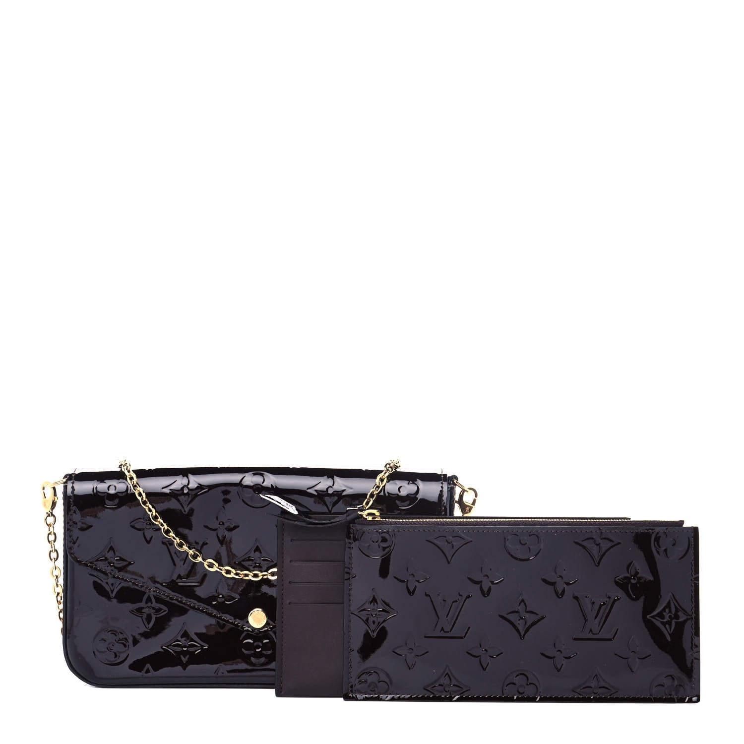 Louis Vuitton Vernis Pochette Felicie Chain Wallet Amarante 1 of 12