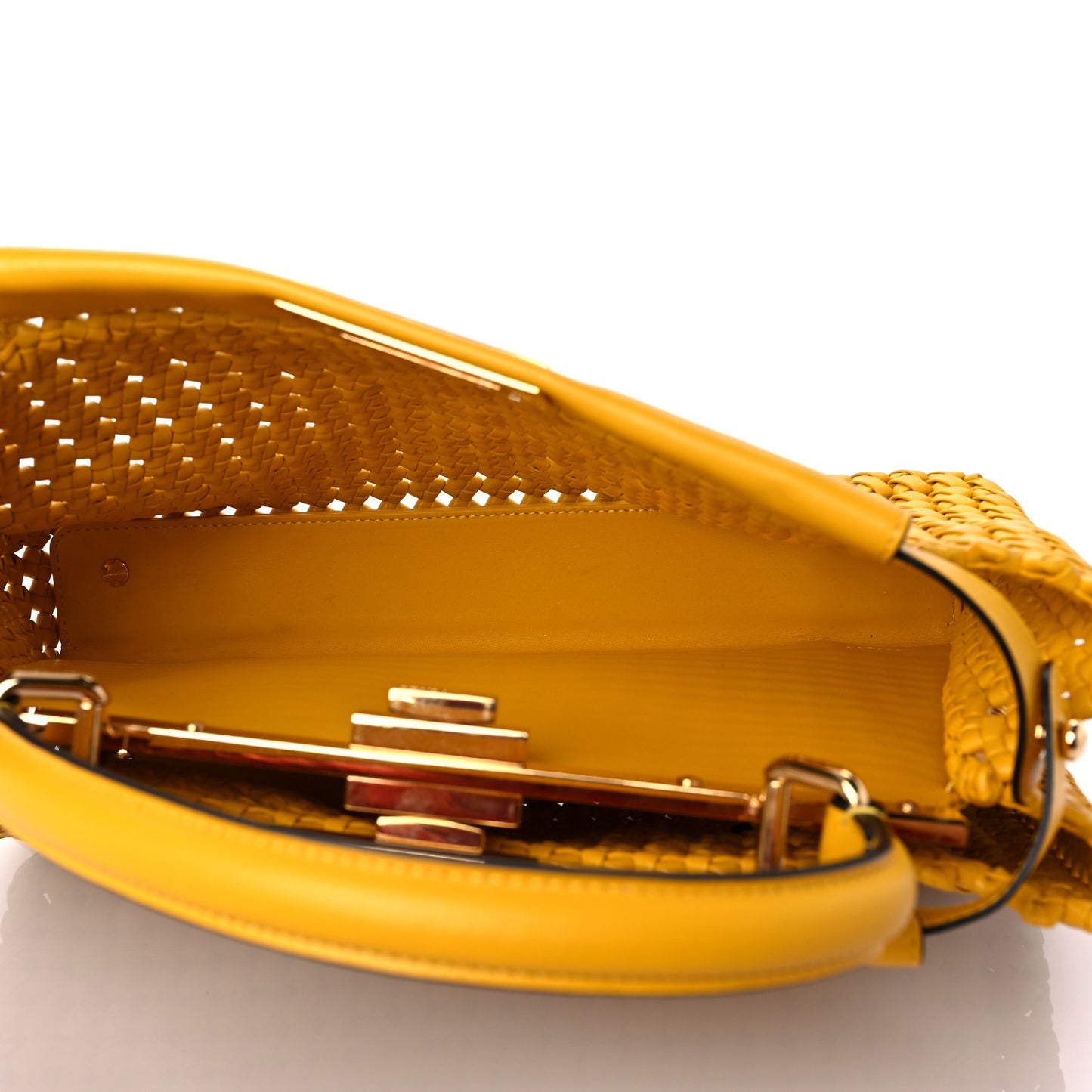 Nappa Matisse Intreccio Medium Peekaboo Iconic Satchel Mimosa