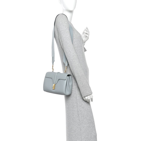 Grained Calfskin Teen Soft 16 Shoulder Bag Ice Blue