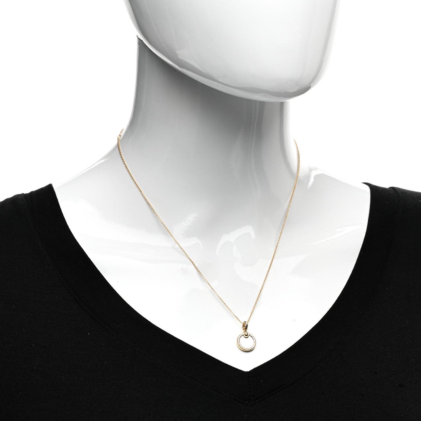 18K Yellow Gold Diamond Mother of Pearl Petite Elements Necklace