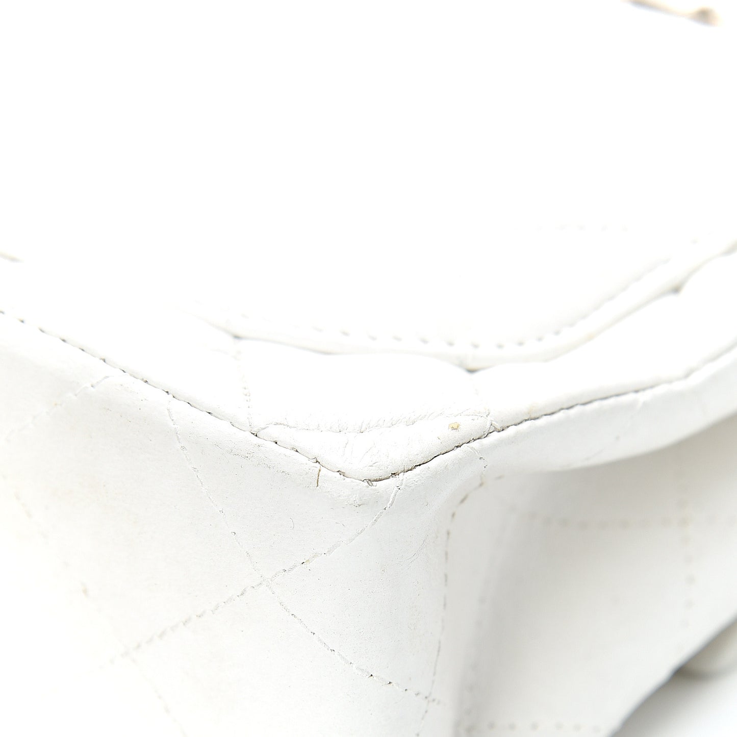 Lambskin Quilted Mini Square Flap White