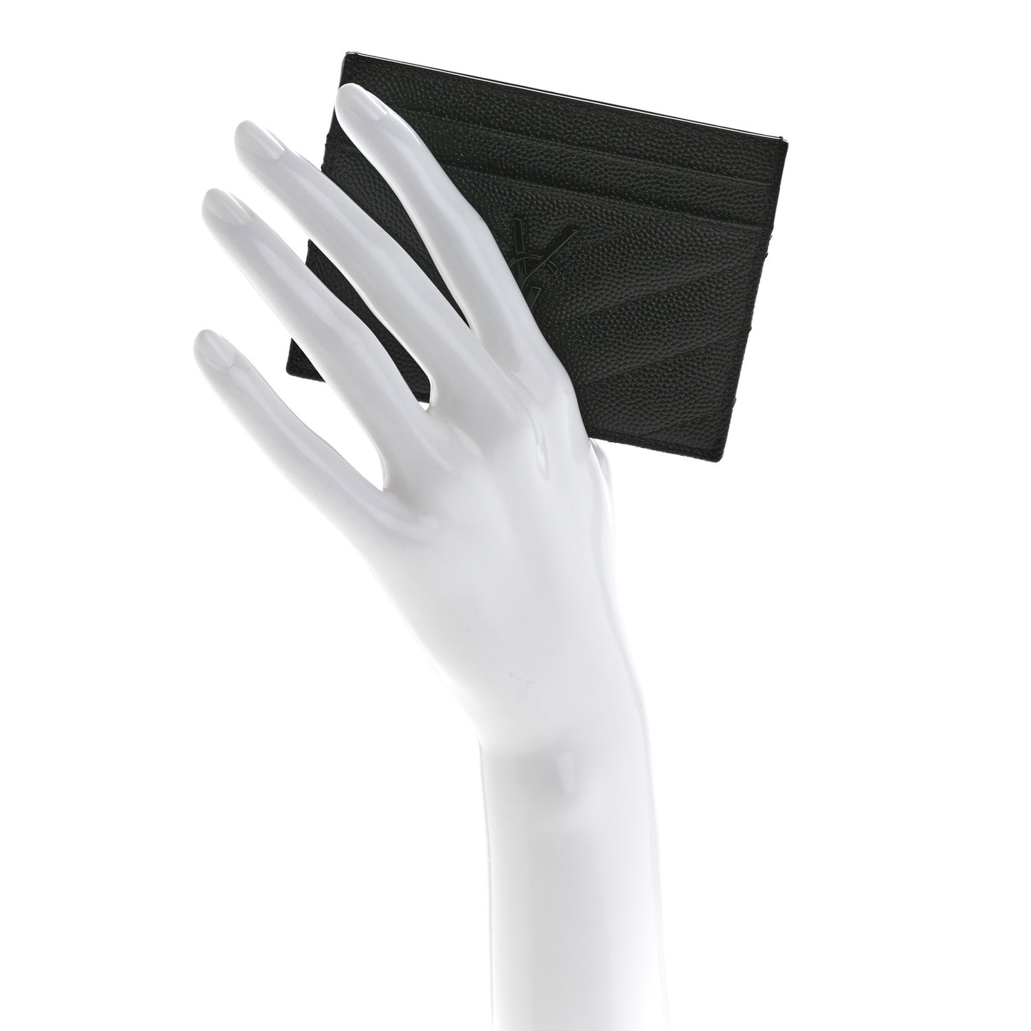 Grain De Poudre Matelasse Chevron Monochrome Monogram Credit Card Case Black