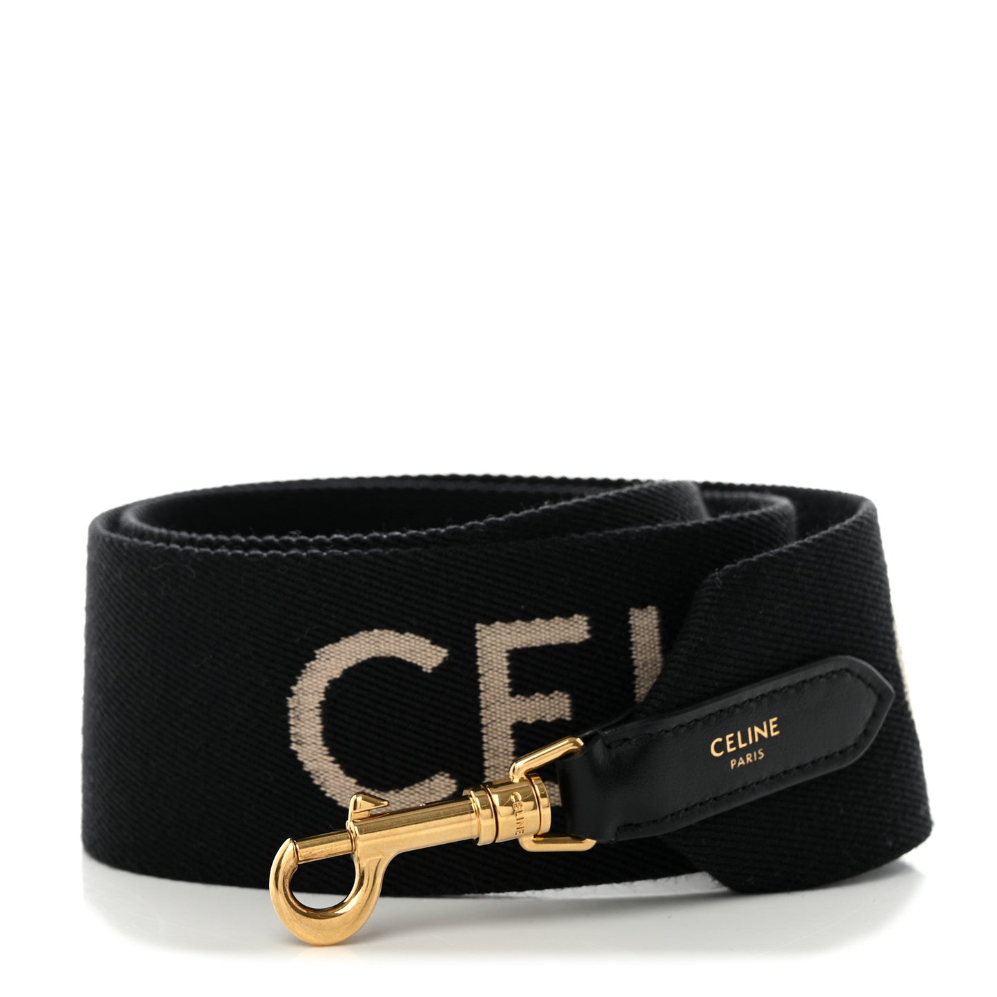 Jacquard Wool Logo Short Strap Black Beige