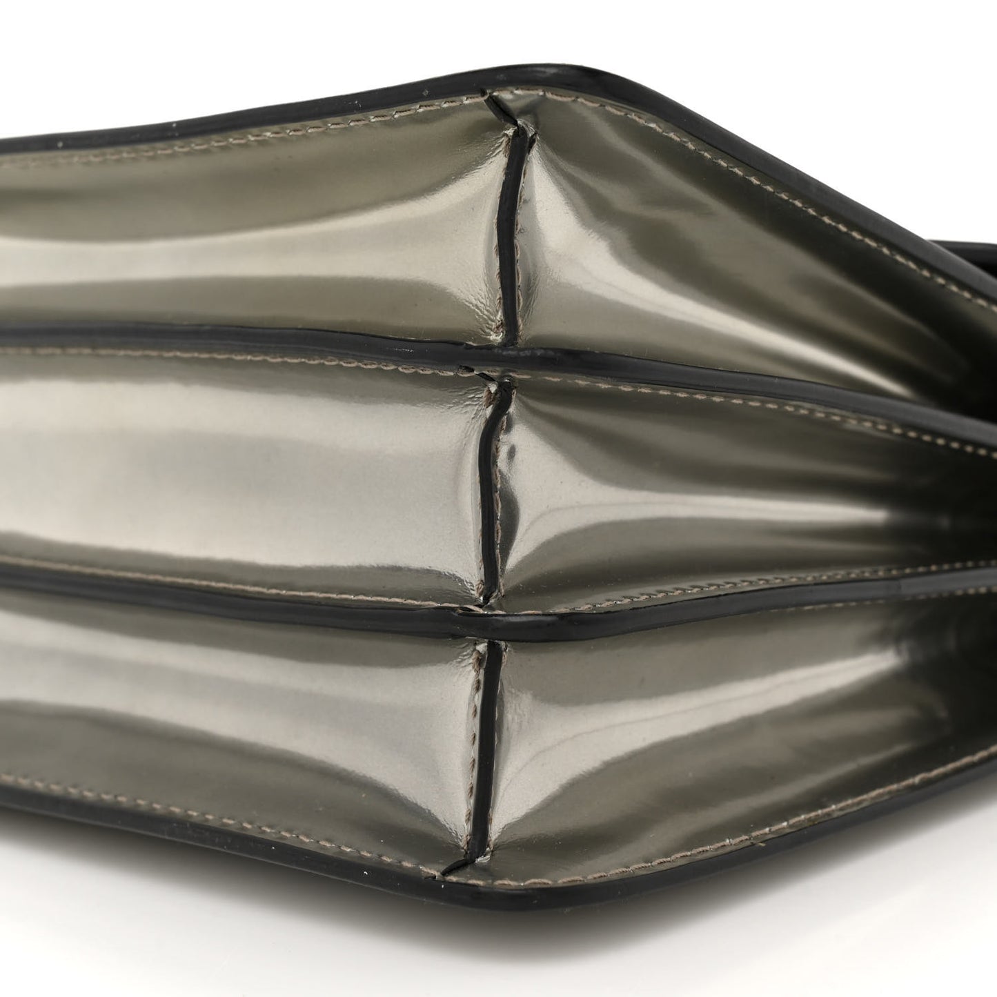 Metallic Calfskin Serpenti Forever Top Handle Silver