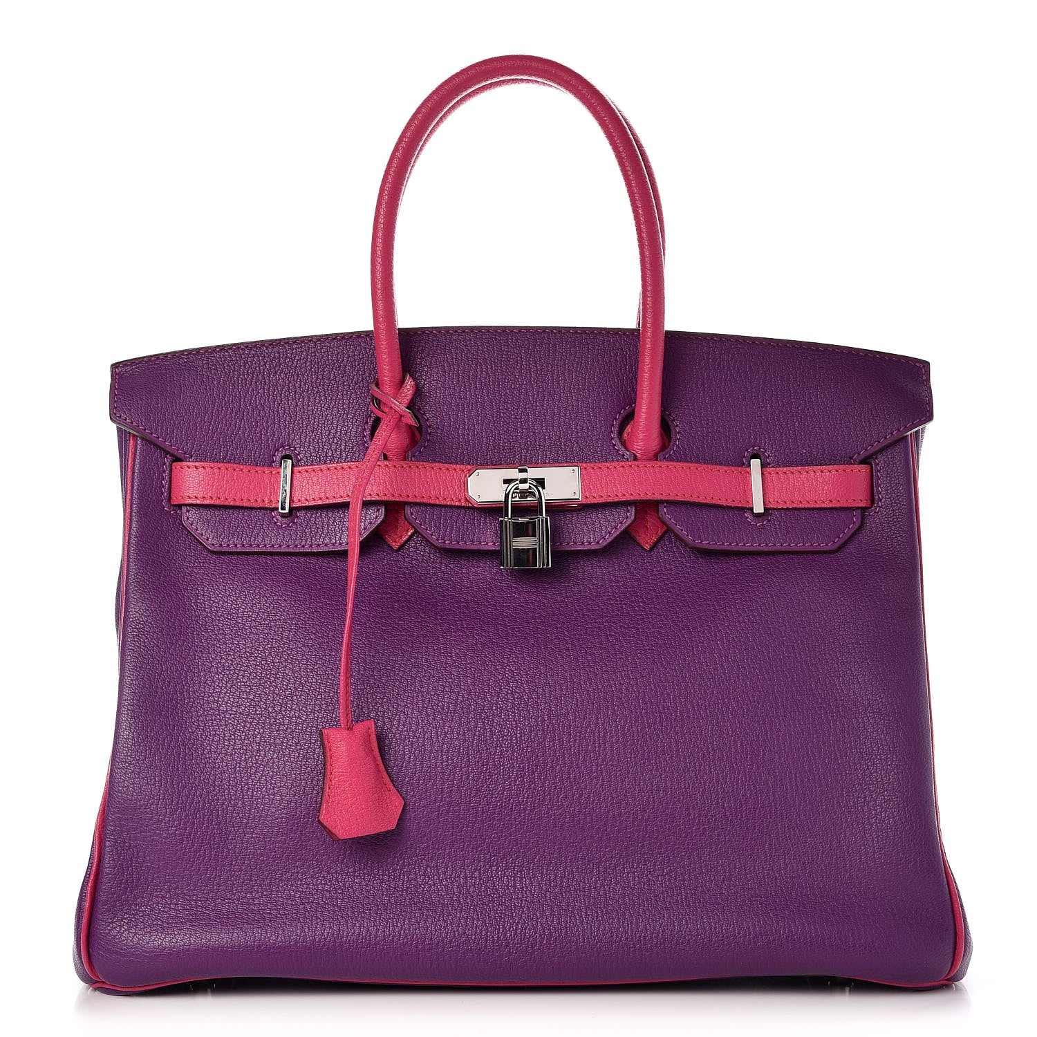 Hermes Chevre Mangalore Bi-Color Horseshoe Birkin 35 Ultraviolet