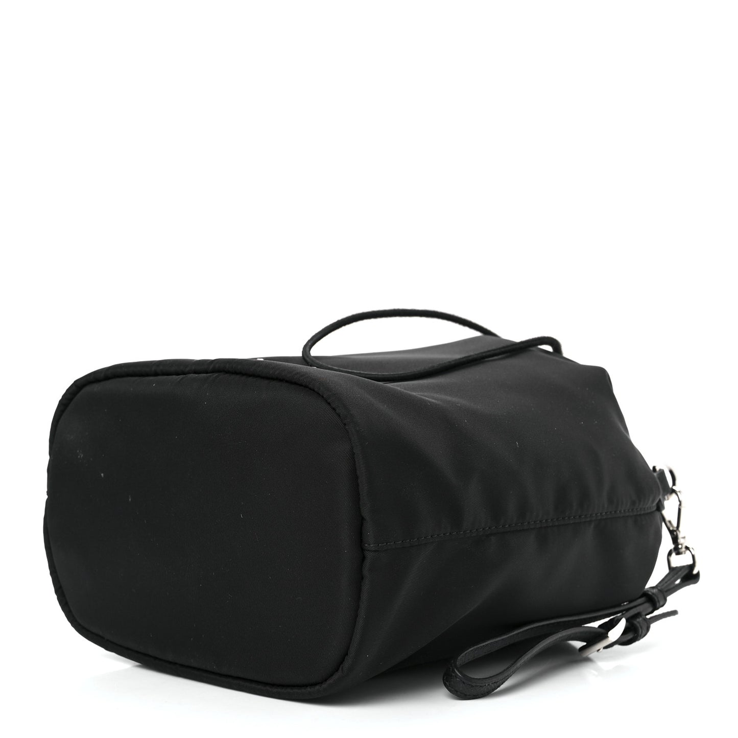 Re-Nylon Saffiano Bucket Wristlet Black