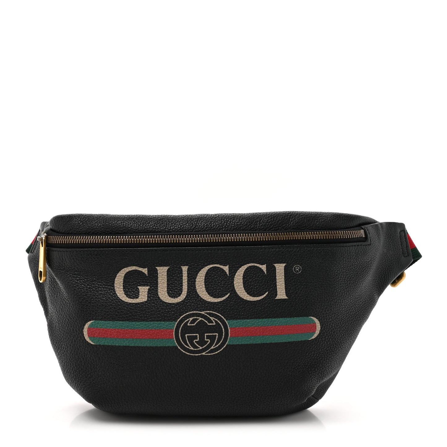 Grained Calfskin Logo Belt Bag Black