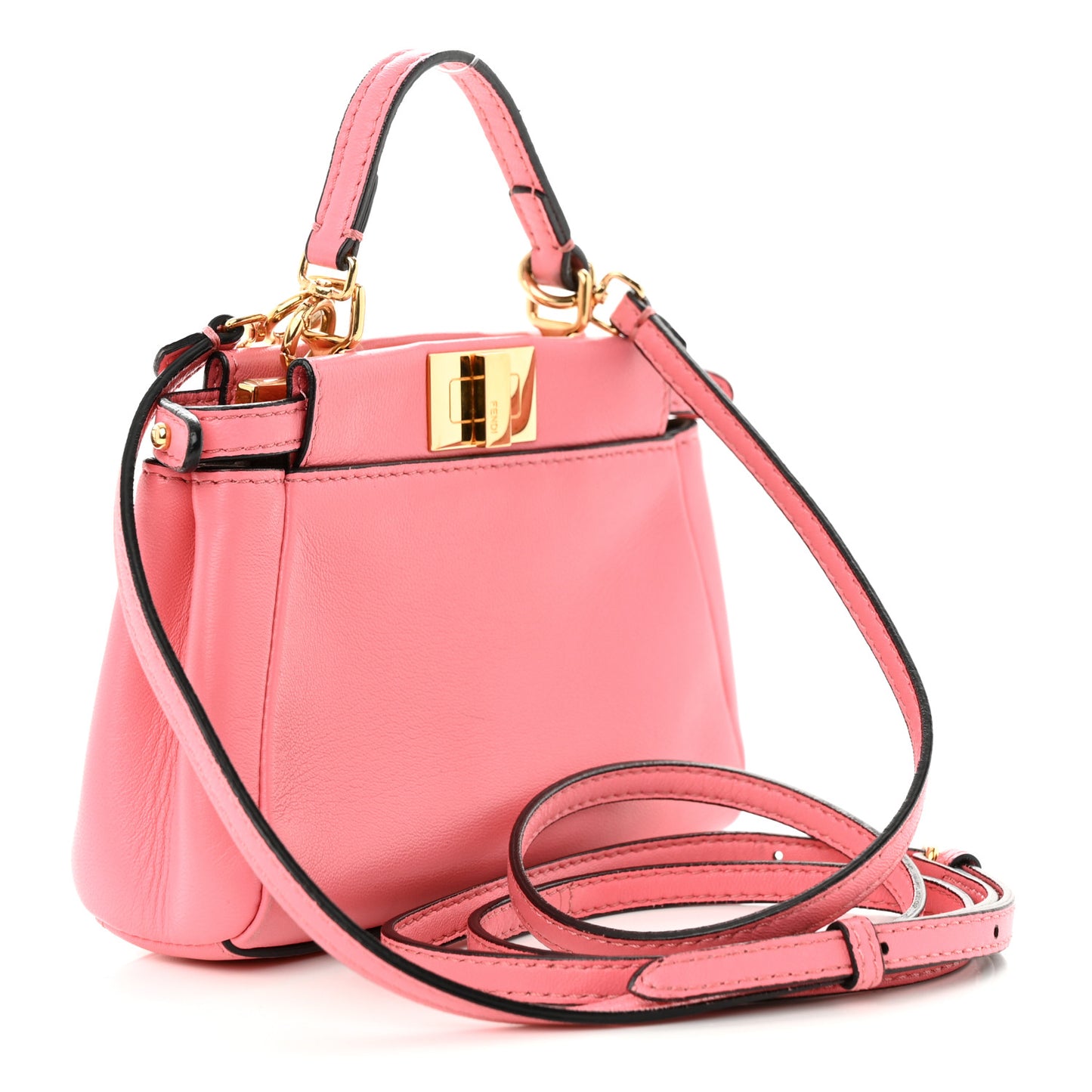 Shiny Nappa Micro Peekaboo Iconic Satchel Rosa Fluo