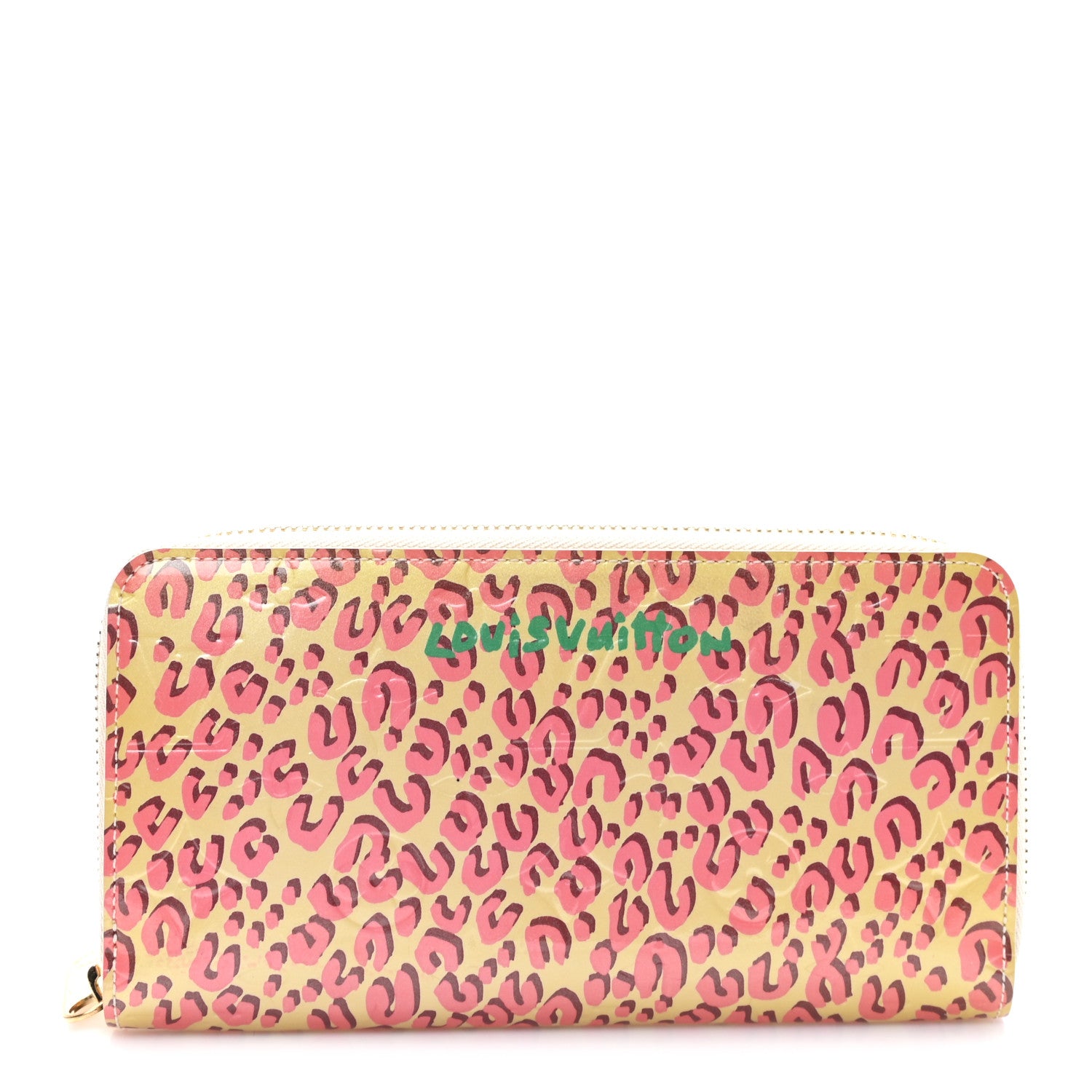 Louis Vuitton Vernis Leopard Zippy Wallet Blanc Corail 1814948