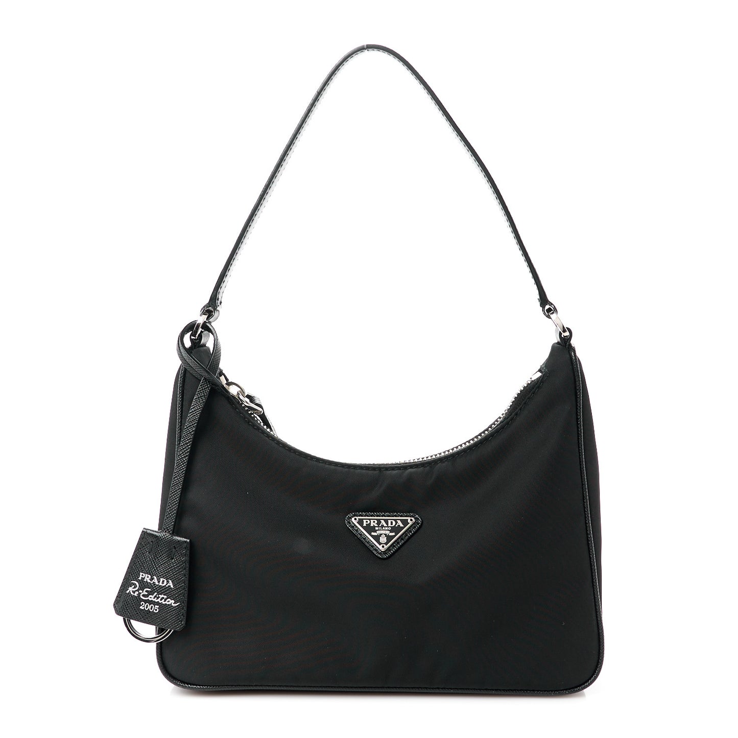 Tessuto Nylon Saffiano Mini Re-Edition 2005 Bag Black