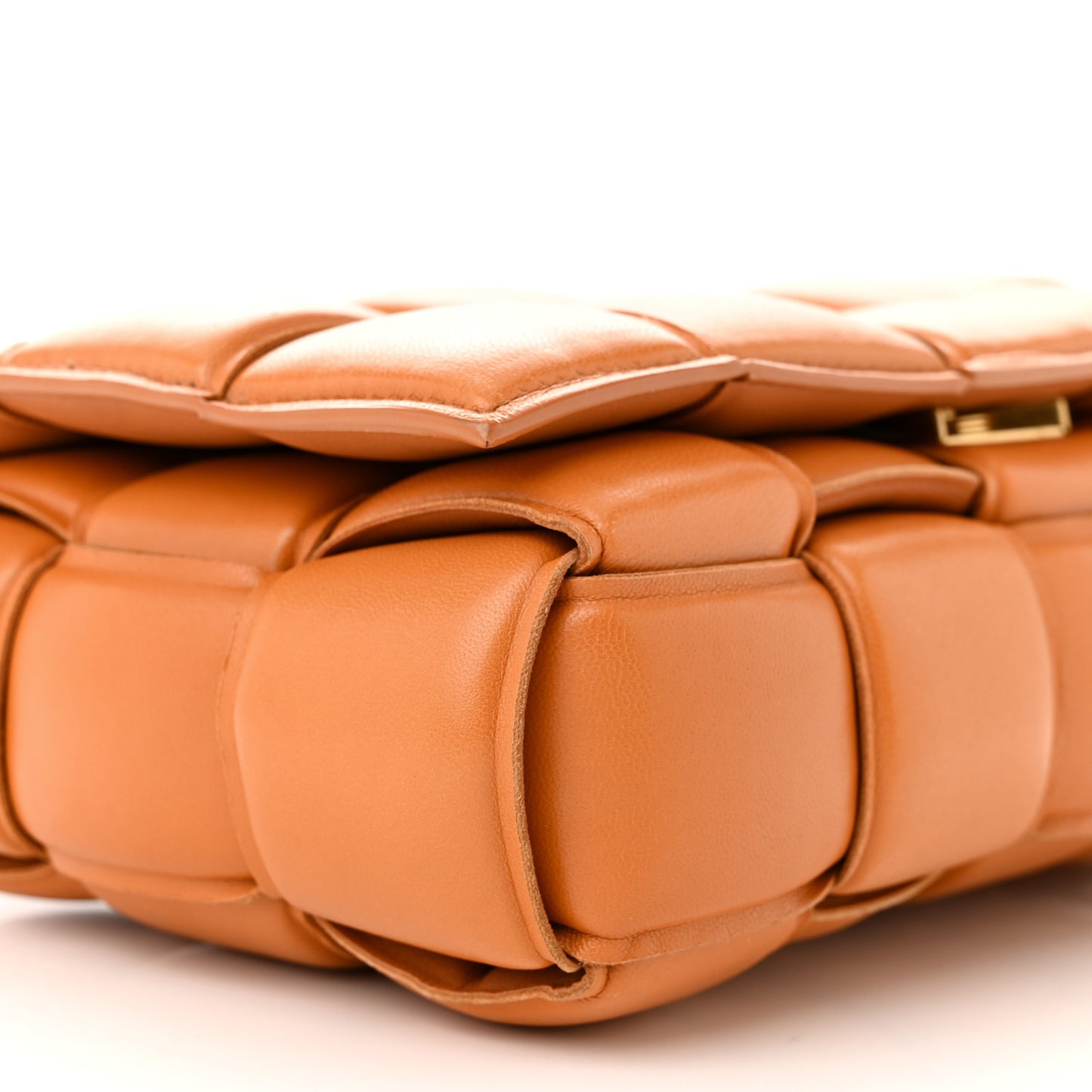 Nappa Maxi Intreccio Padded Cassette Crossbody Bag Clay
