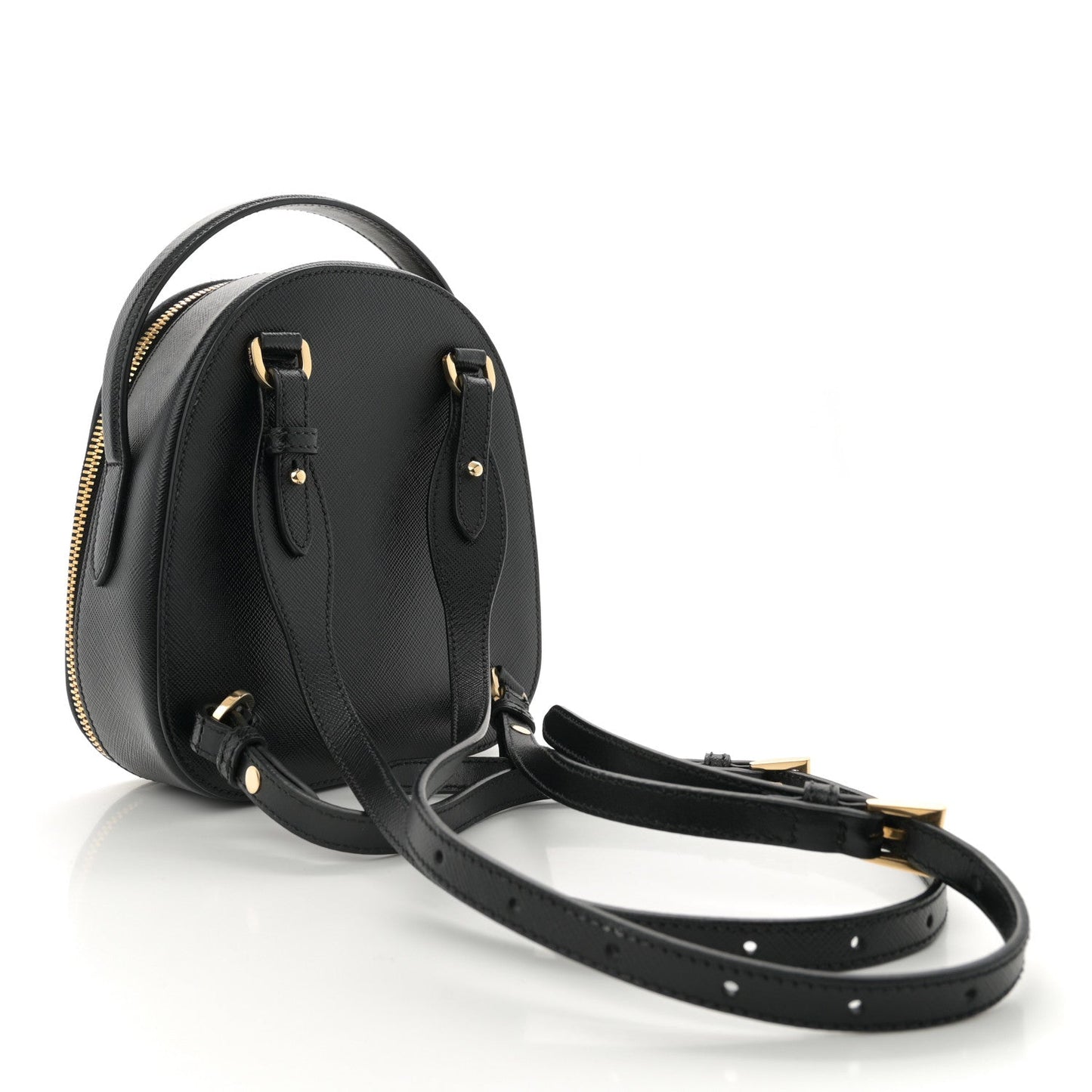 Saffiano Lux Mini Odette Backpack Black