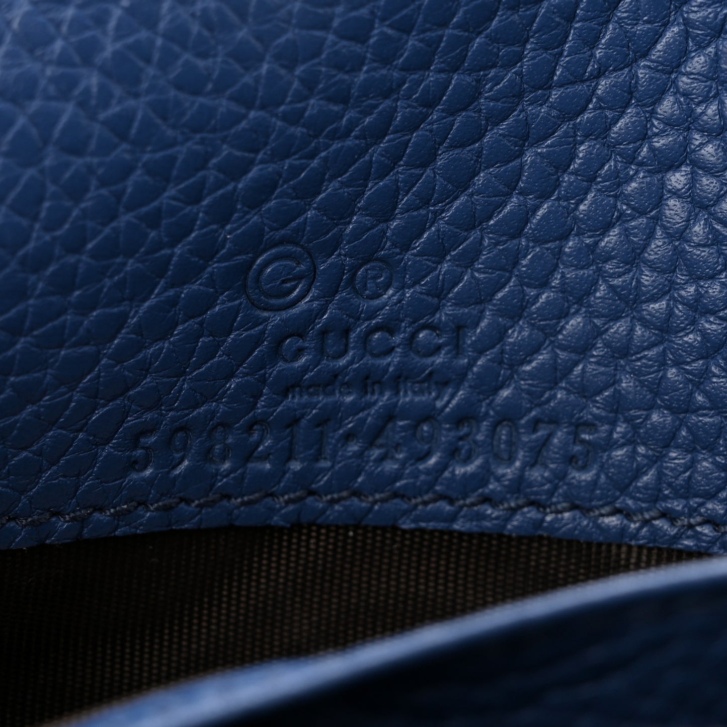 Pebbled Calfskin Soho Wallet on Chain Caspian