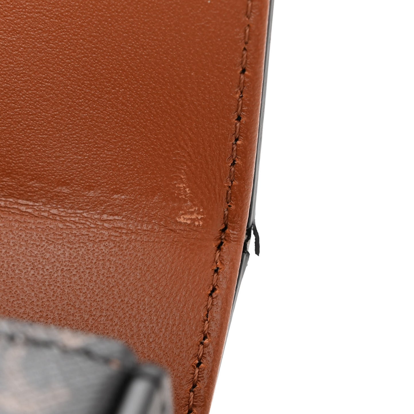 Canvas Calfskin Triomphe Box Top Handle Bag Tan