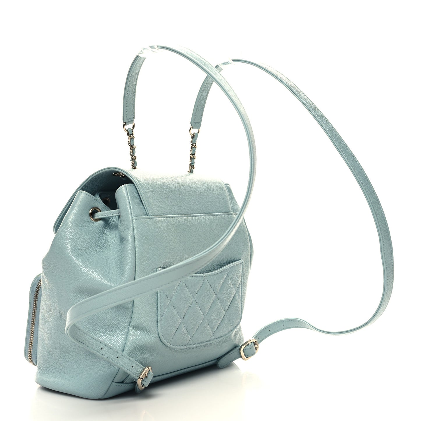 Caviar Quilted Business Affinity Backpack Light Blue