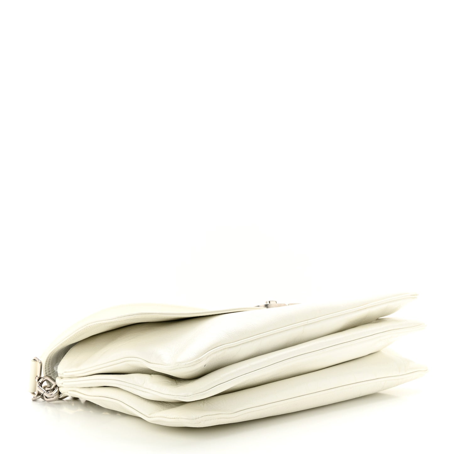 Peach Calfskin Large BB Soft Bag White