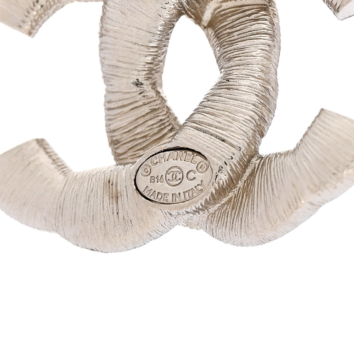 Crystal CC Twisted Earrings Silver