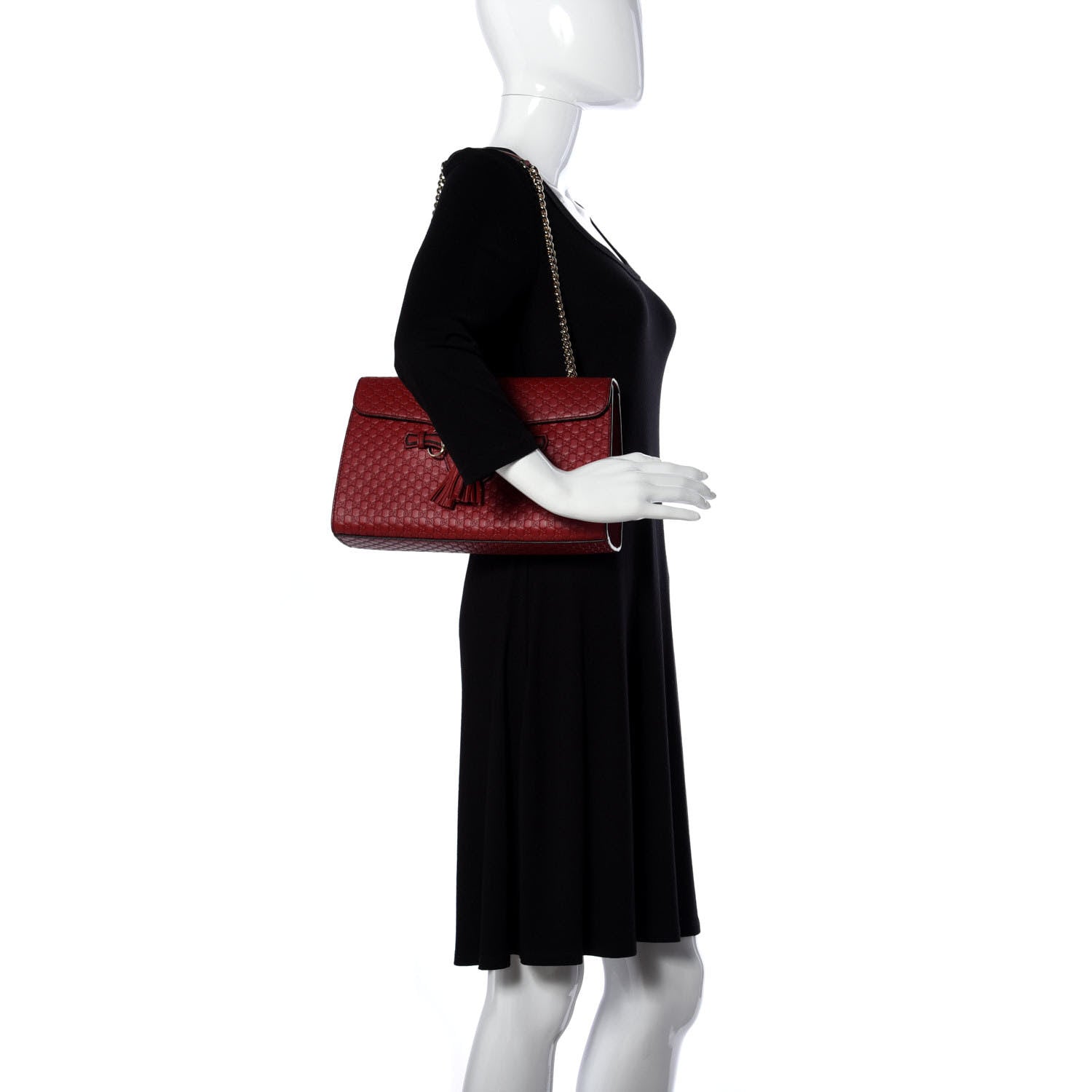 Gucci Microguccissima Medium Emily Chain Shoulder Bag Red 2 of 8