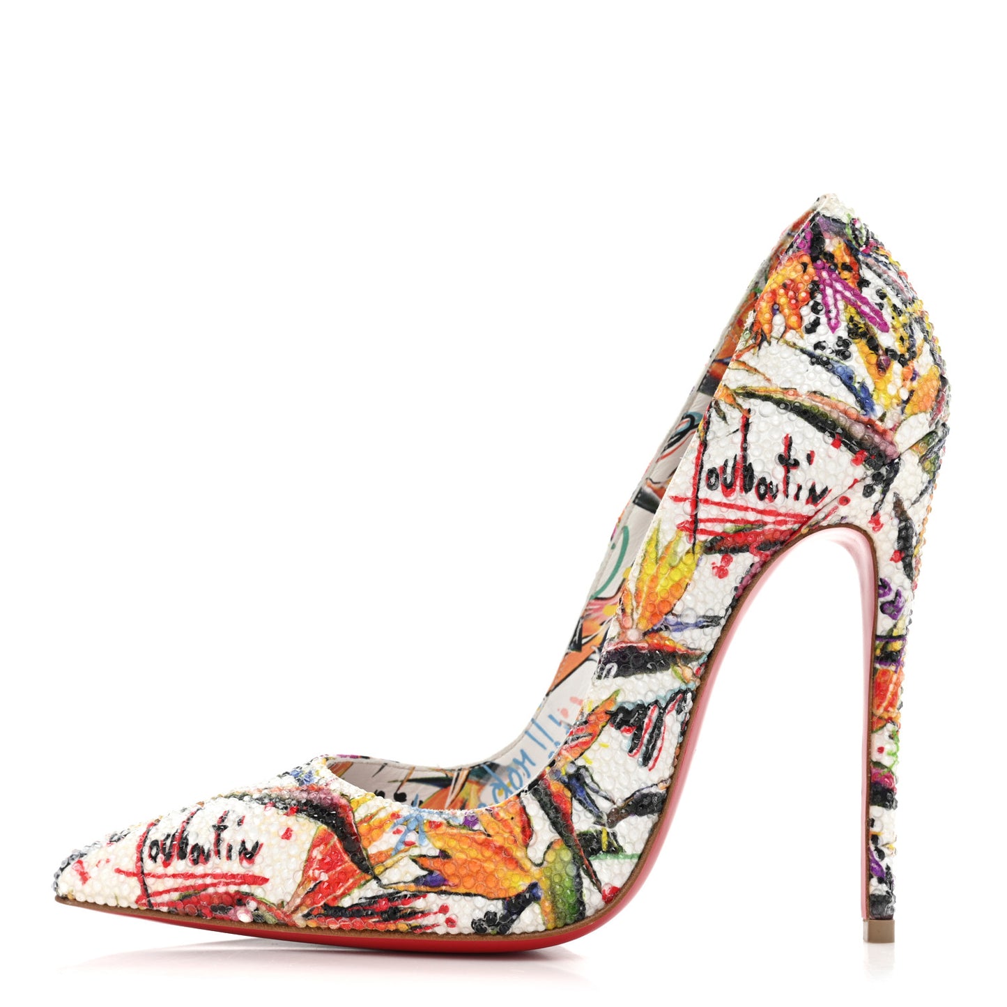 Crepe Satin Crystal Printed So Kate Strass Freedom 120 Pumps 36 Multicolor