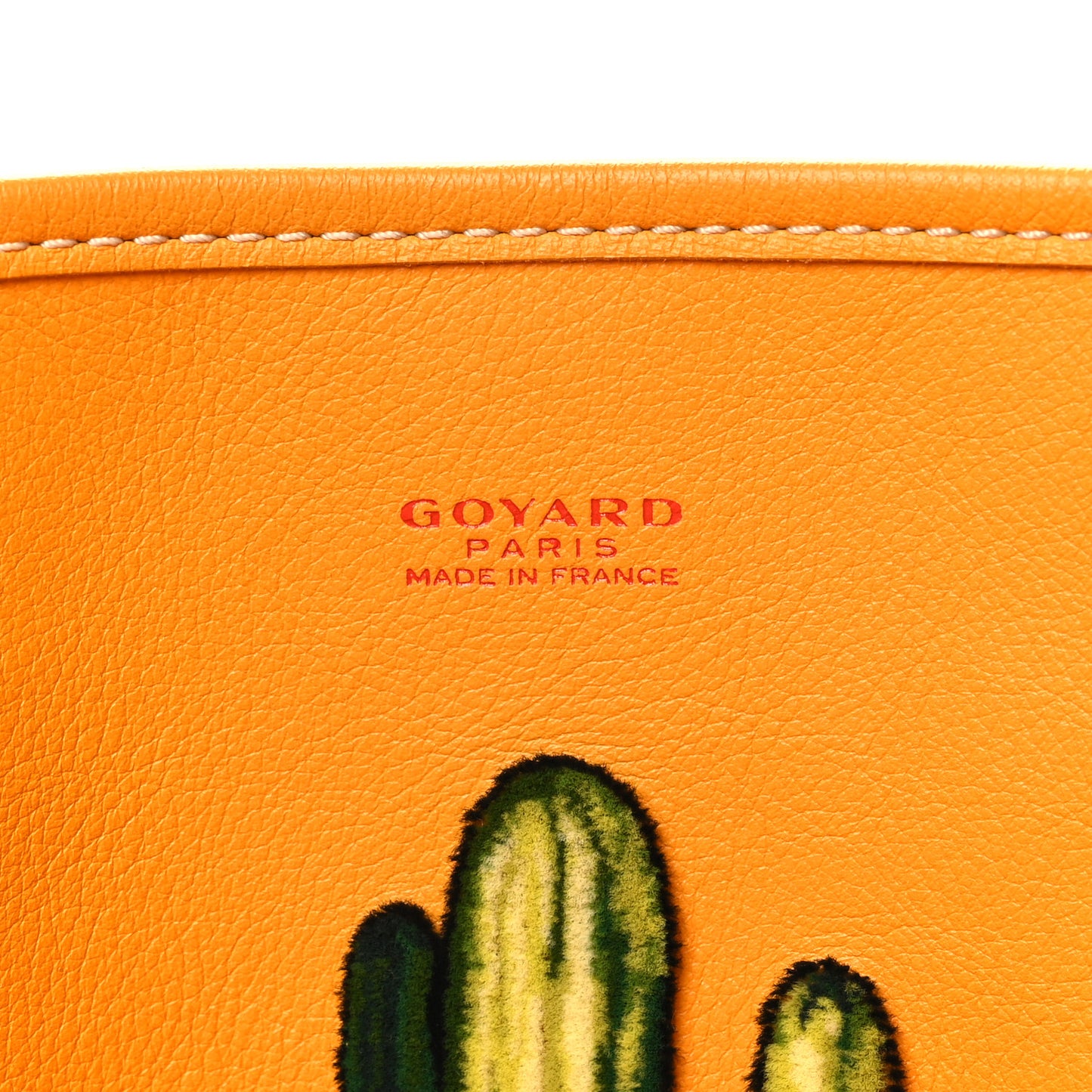 Goyardine Embroidered Cactus Reversible Anjou PM Yellow