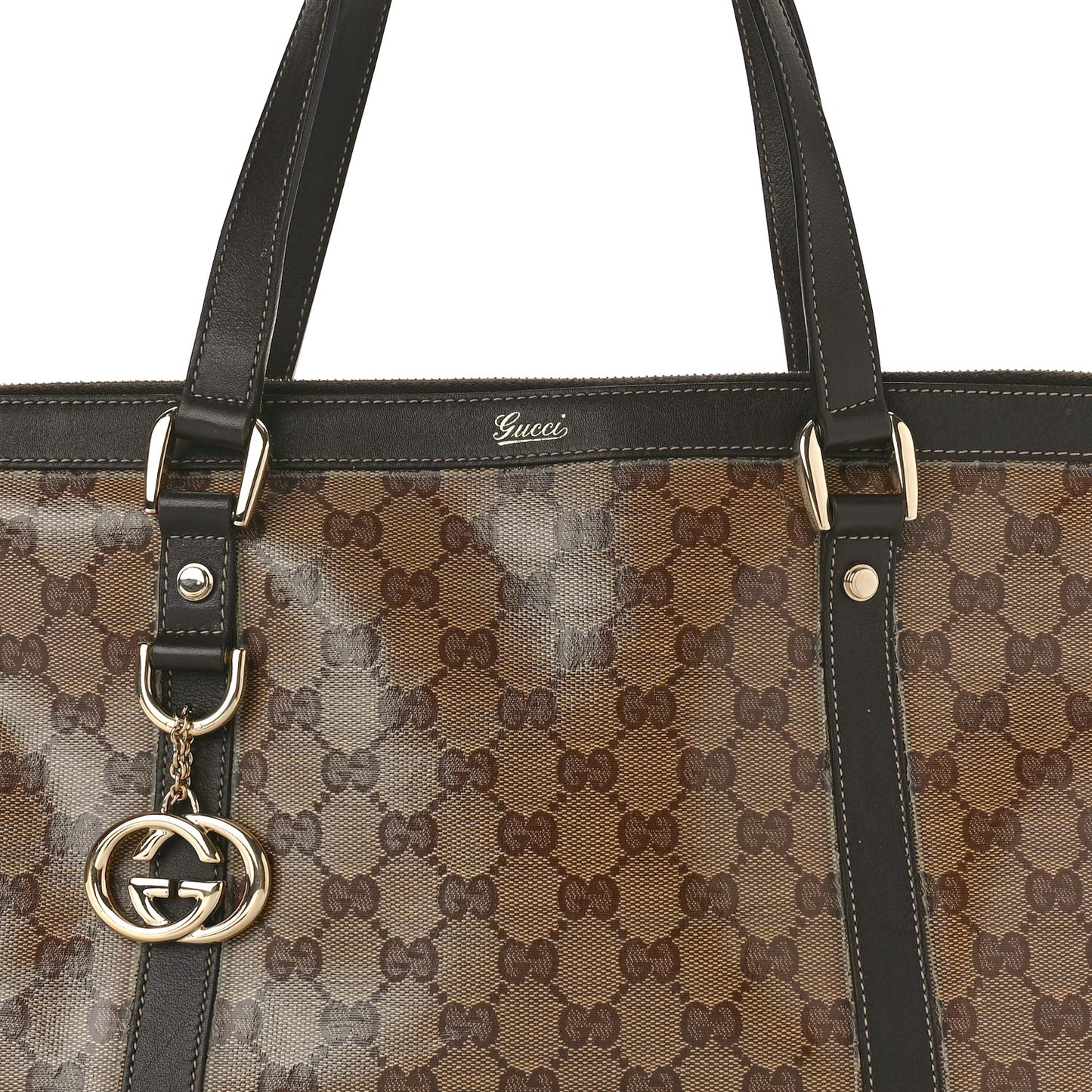 Monogram Medium Abbey Tote Dark Brown