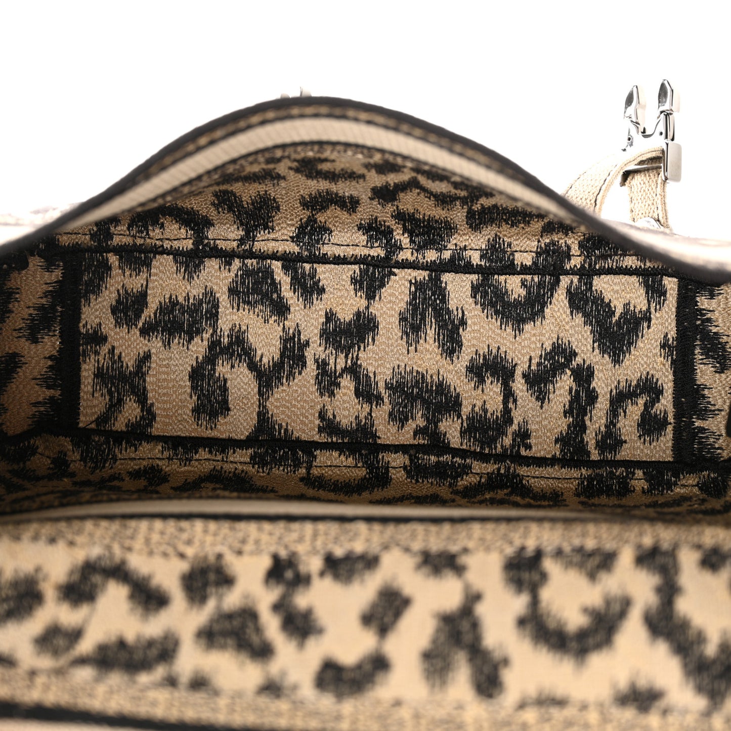 Canvas Mizza Embroidered Small Diorcamp Messenger Beige