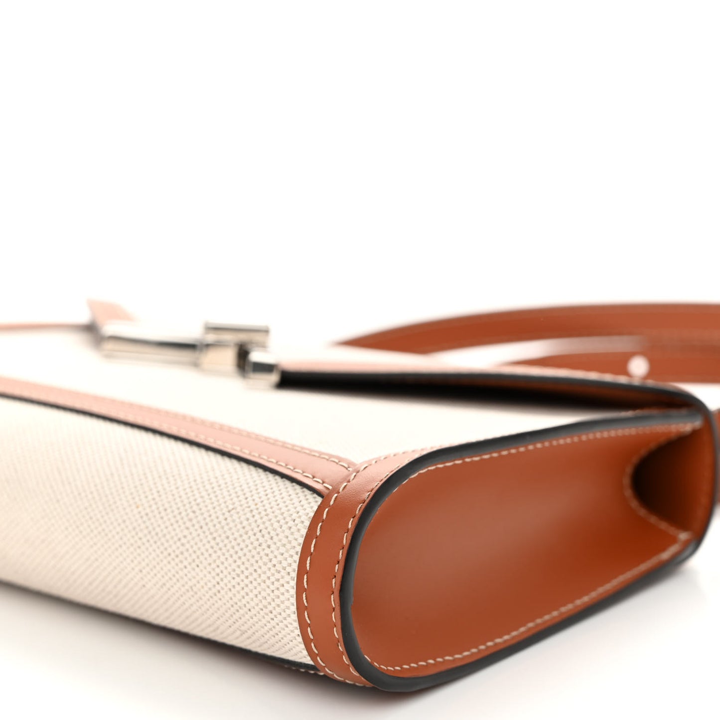 Cotton Canvas Linen Calfskin Gabrielle Clutch