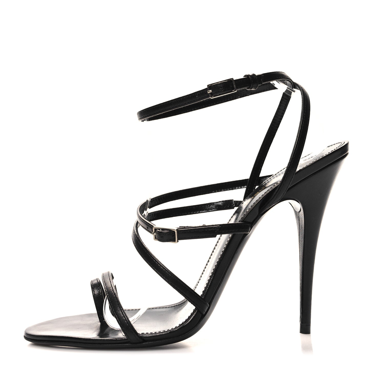 Calfskin New Belfagor Sexy 110mm Ankle Strap Sandals 40 Black