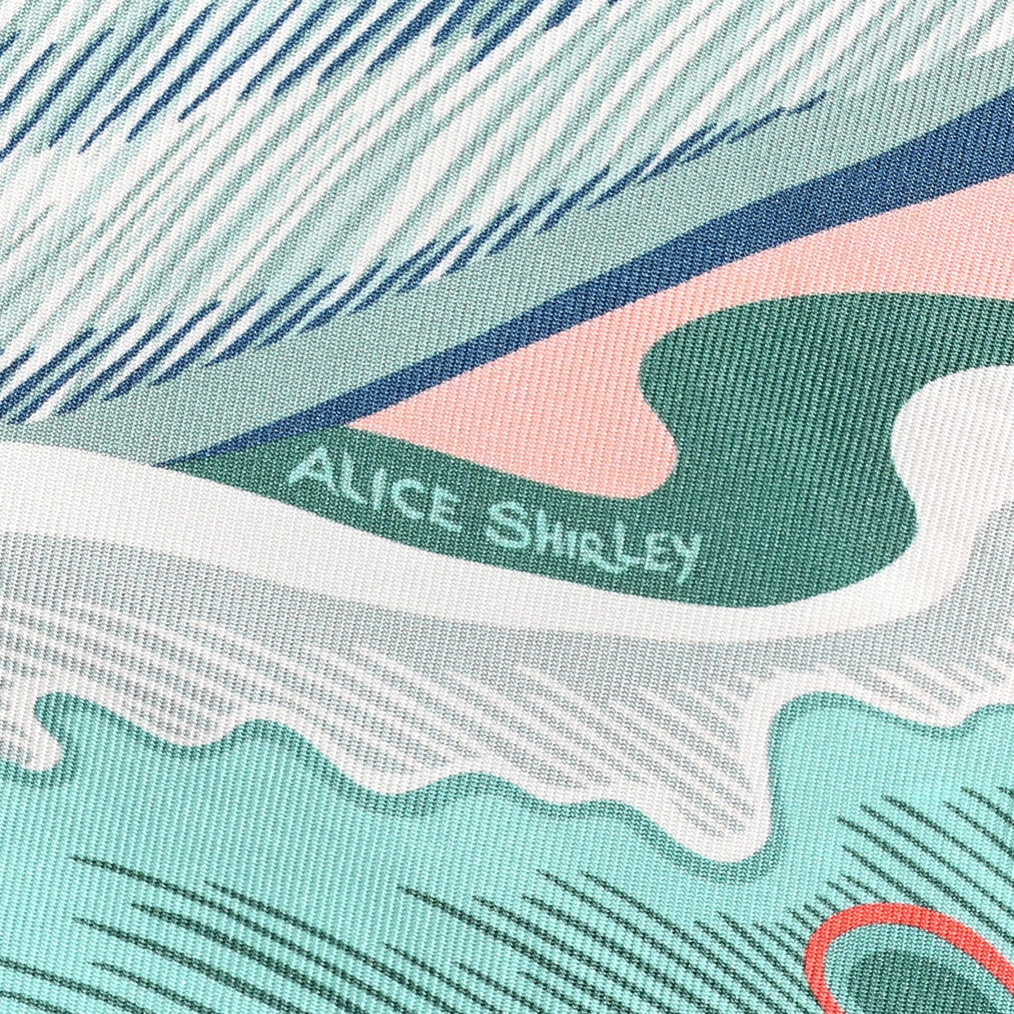 Silk Cheval Sirene Double Face 90 Rose Poudre Vert Corail