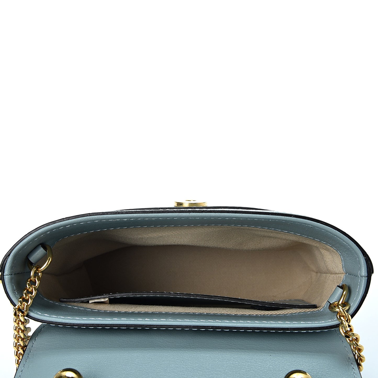 Calfskin Crocodile Embossed Small Aby Lock Faded Blue