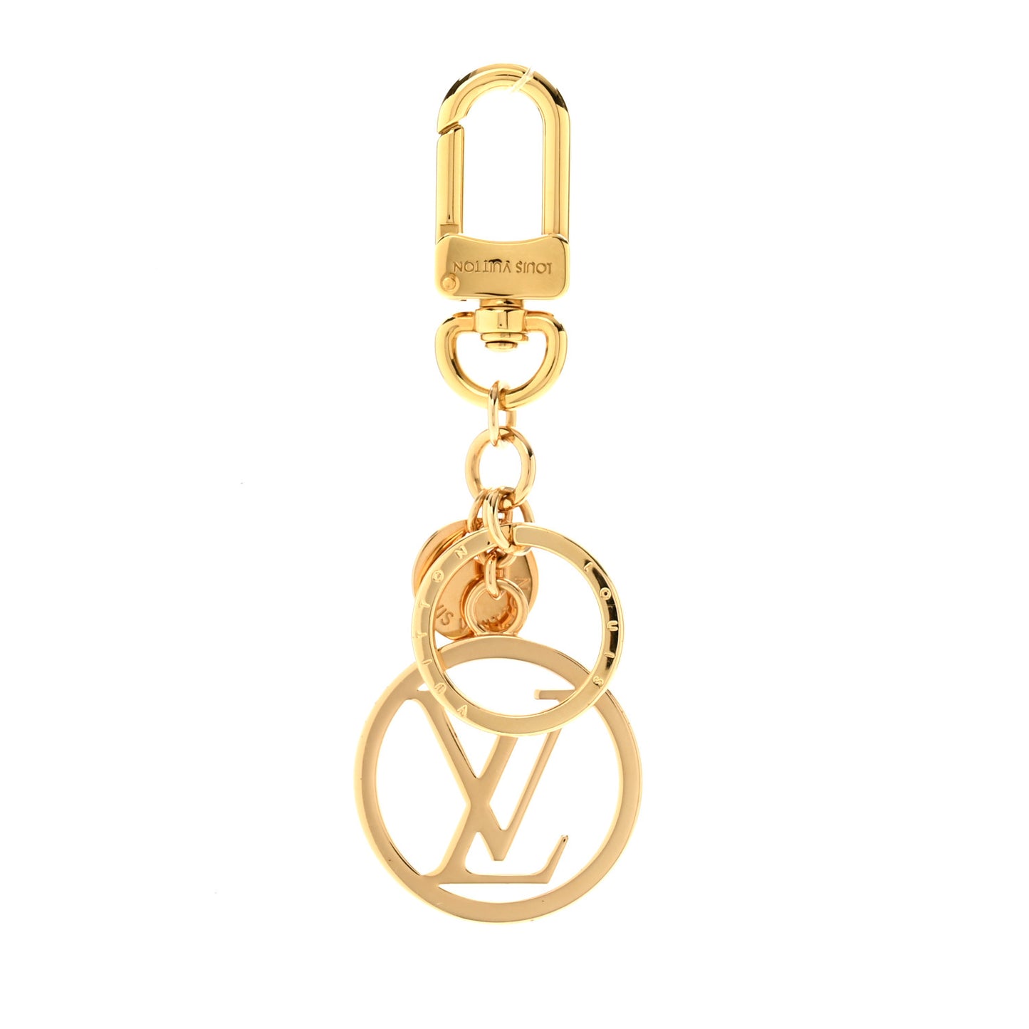 LV Circle Bag Charm Key Holder Gold