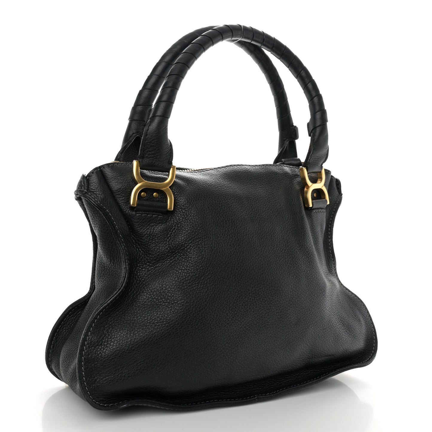 Calfskin Medium Marcie Satchel Black