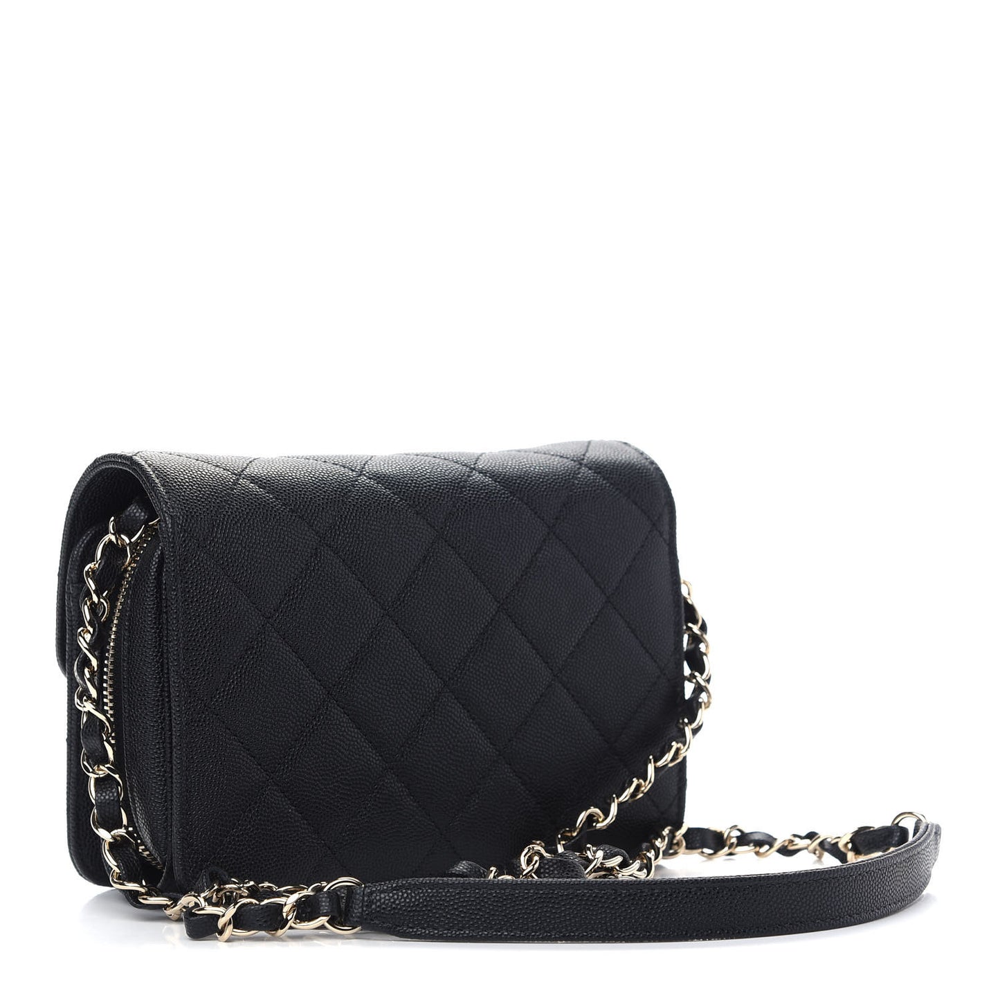 Caviar Quilted Like A Wallet Flap Black
