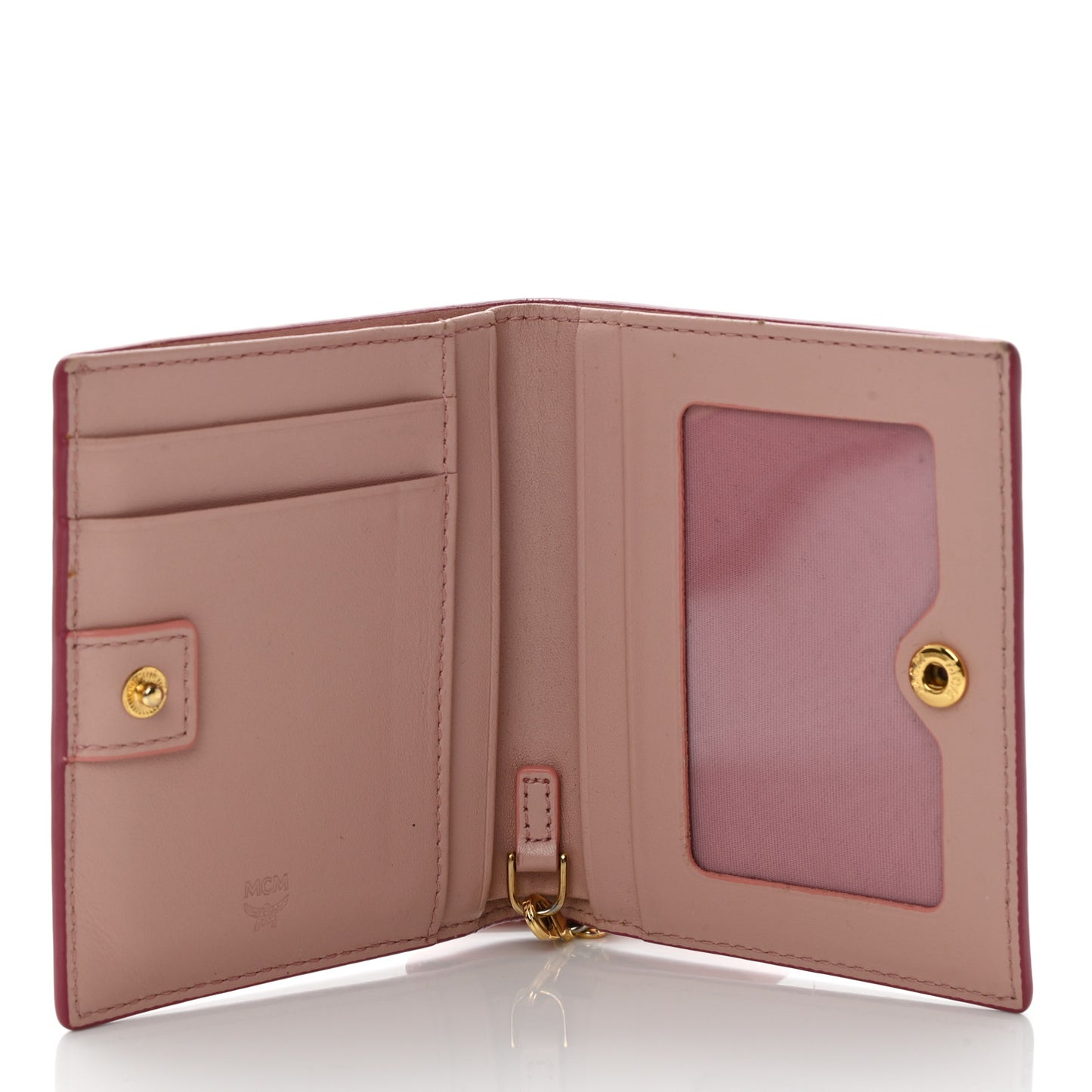 Grained Calfskin Mina Mini Wallet Pink Blush