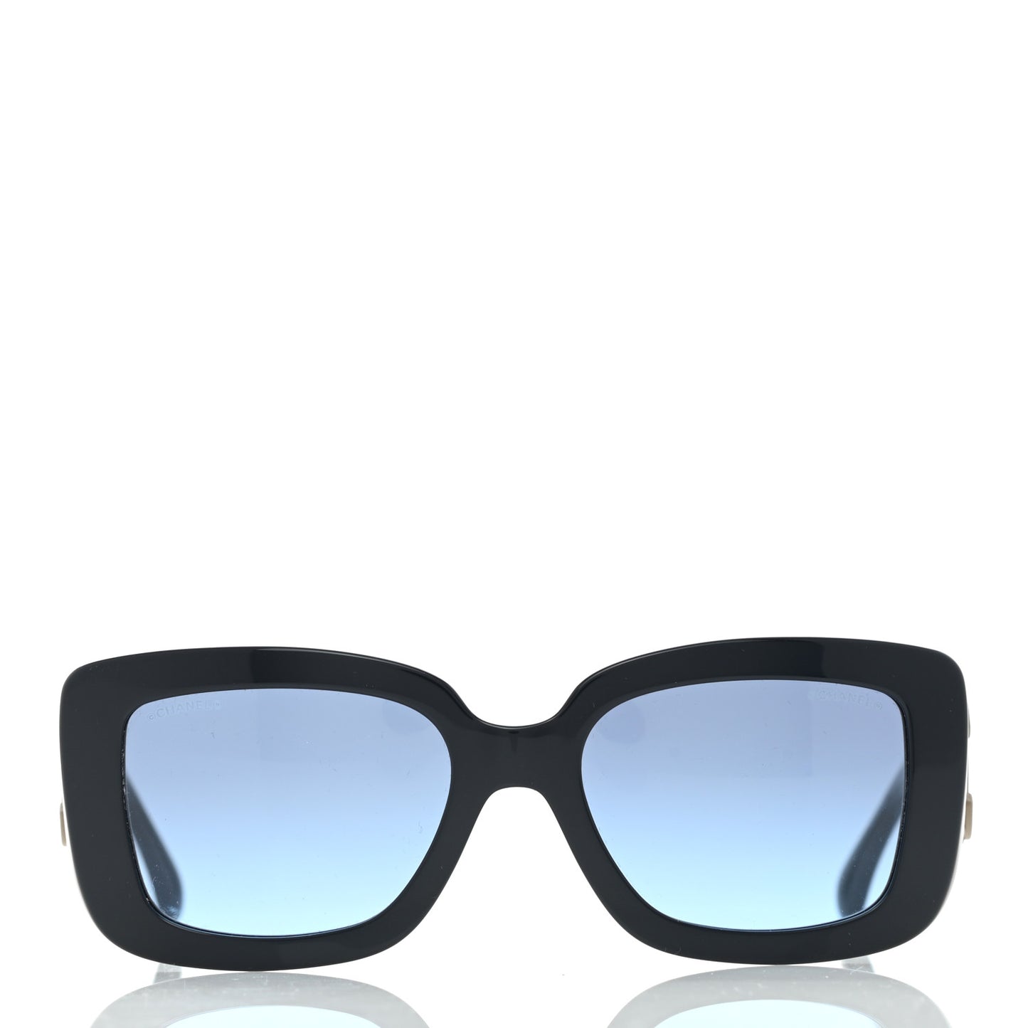 Acetate Calfskin Square Sunglasses 5473-Q-A Black Beige