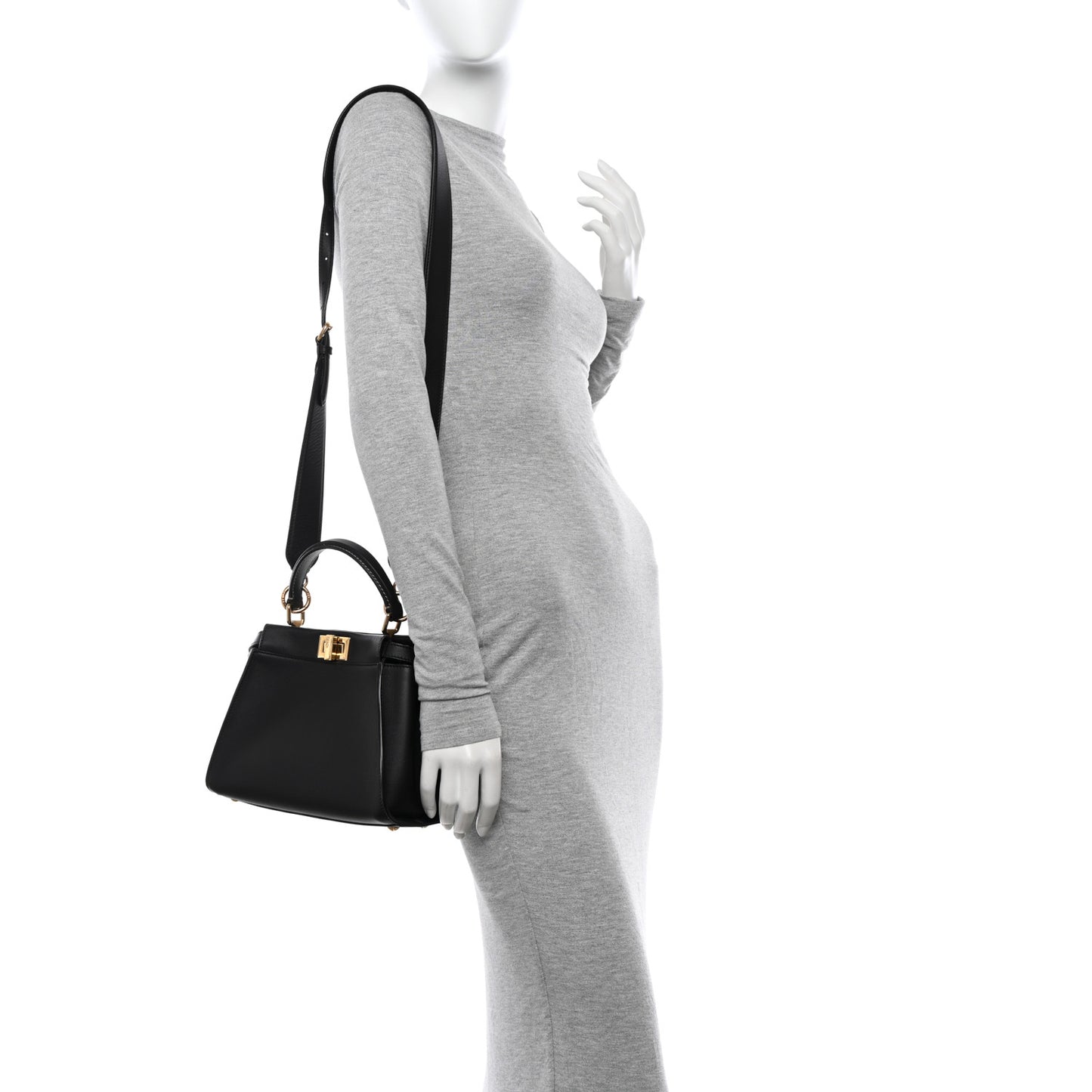 Vitello Seta Nabuk Pequin Mini Peekaboo Iconic Satchel Ebano Tobacco Moro