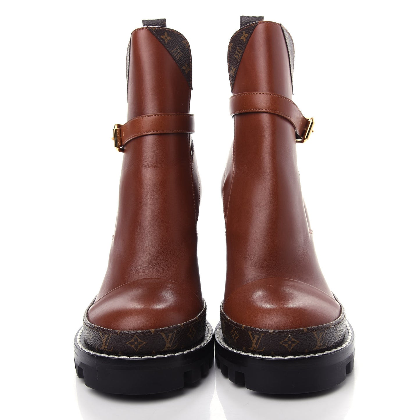 Calfskin Monogram Star Trail Ankle Boots 37 Cognac