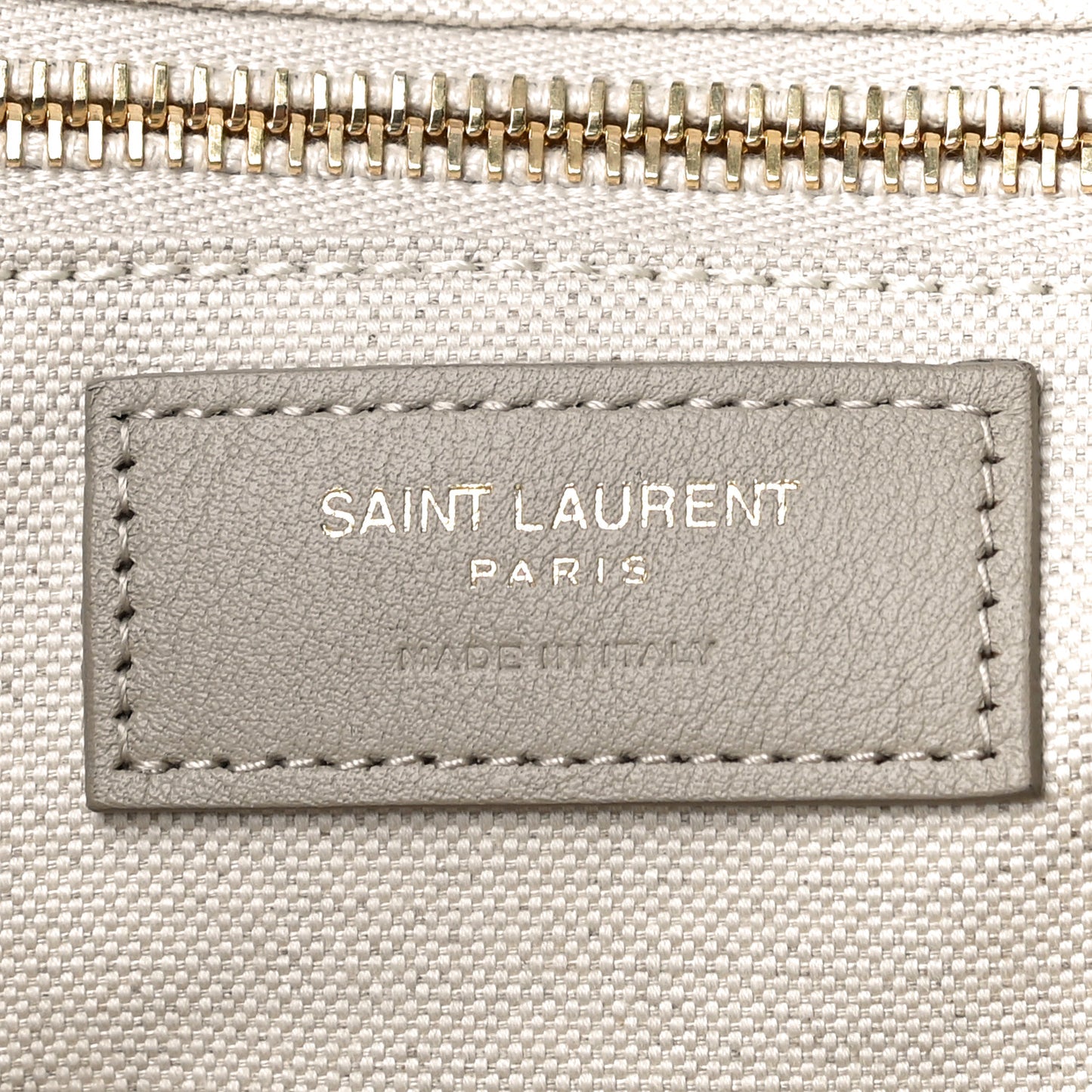 Linen Calfskin Small Rive Gauche Tote Beige Sea Salt