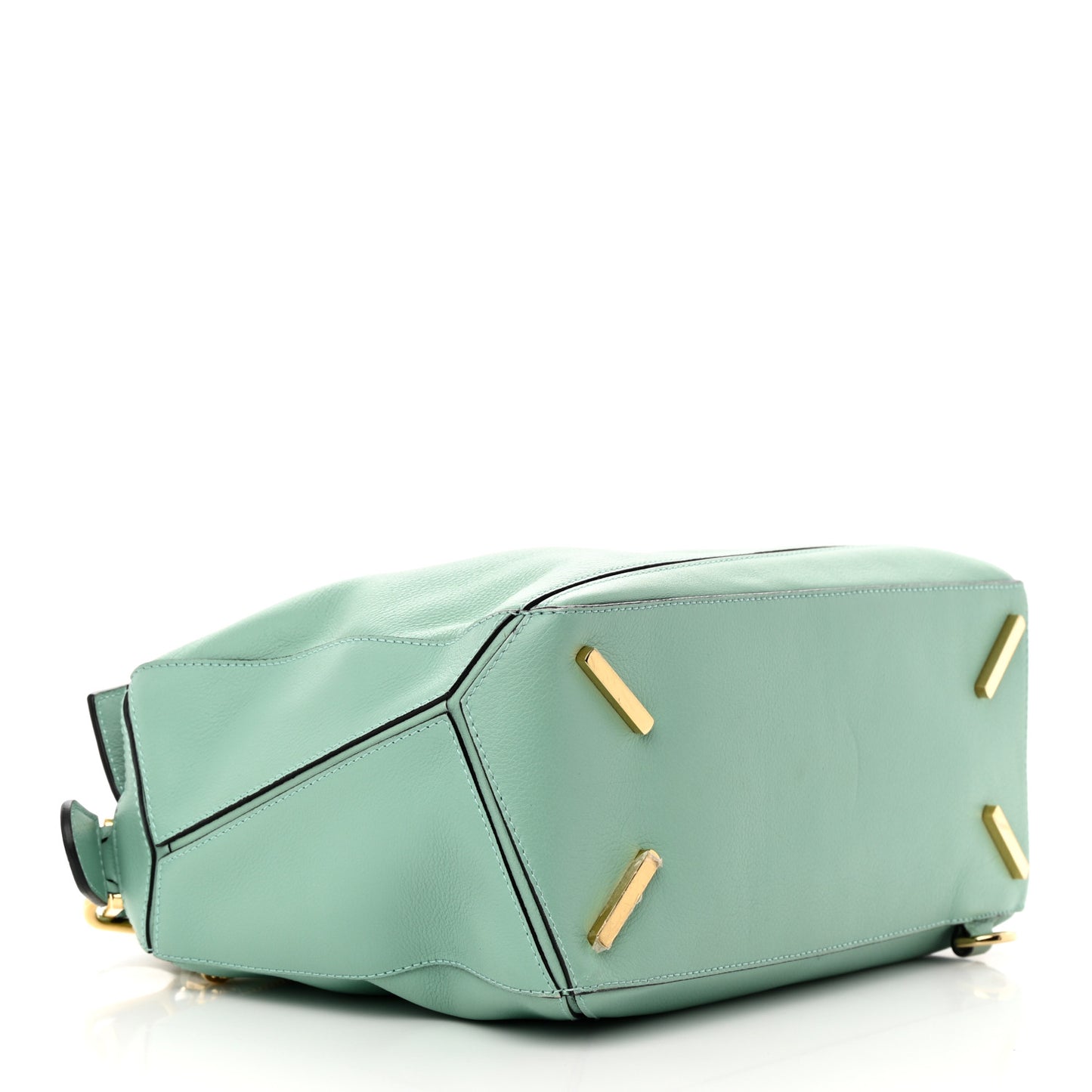 Calfskin Medium Puzzle Bag Sea Water Green